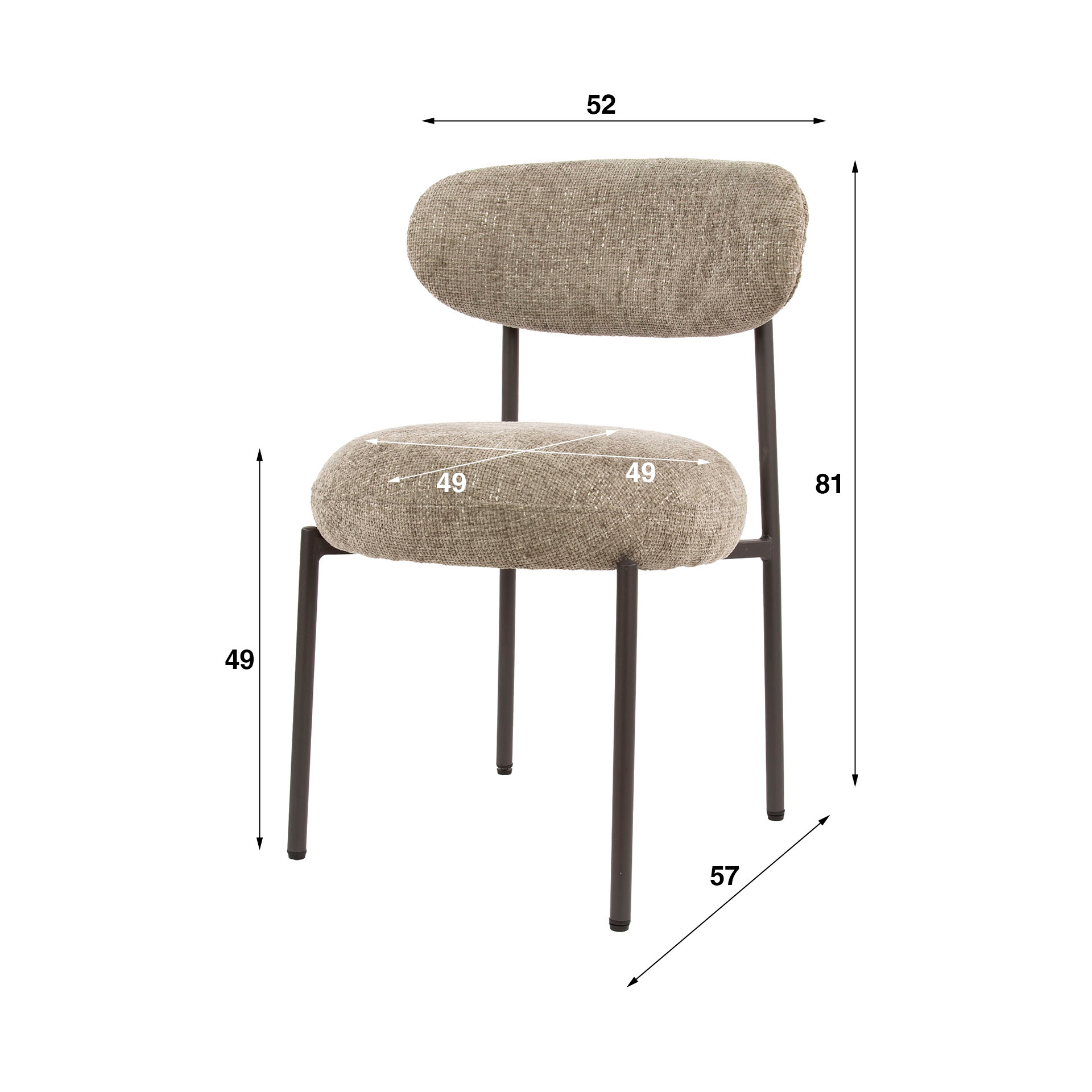 Stuhl Round in Cargo Sand (2er-Set) (Stoff) - Emmo Design