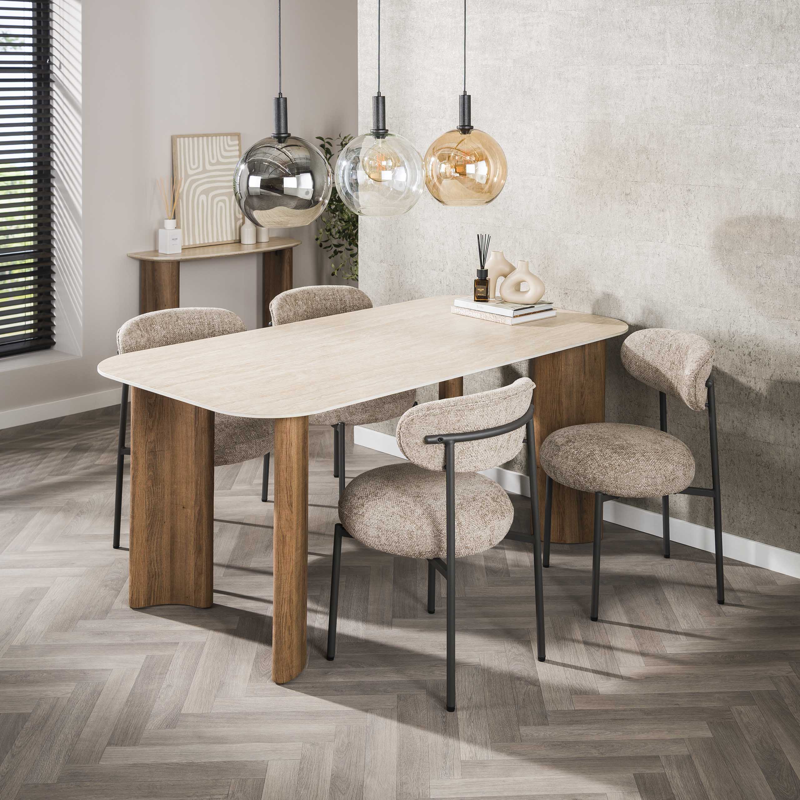 Stuhl Round in Cargo Sand (2er-Set) (Stoff) - Emmo Design