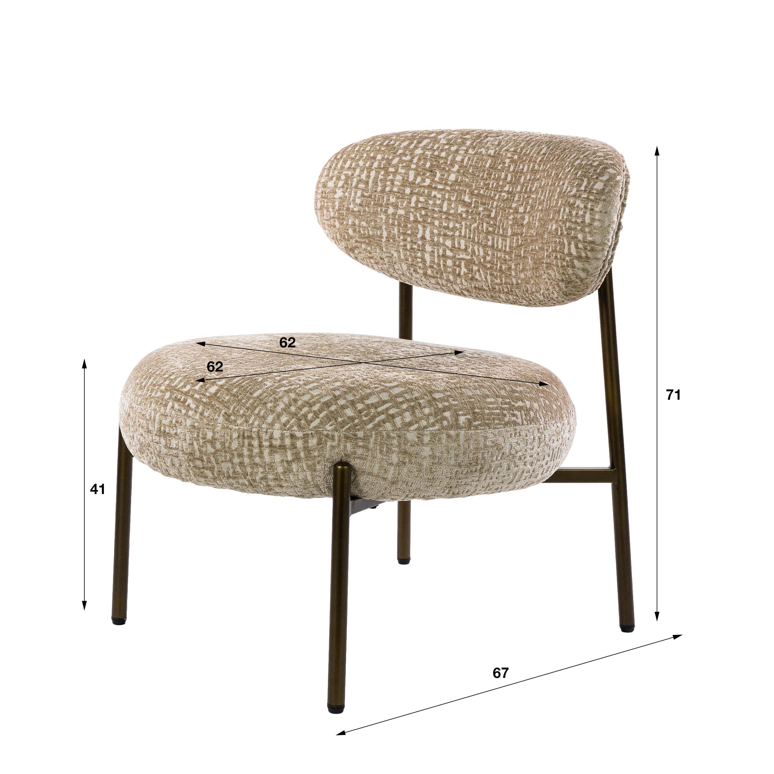 Fauteuil Round / Monti zand-bruin - Zijlstra