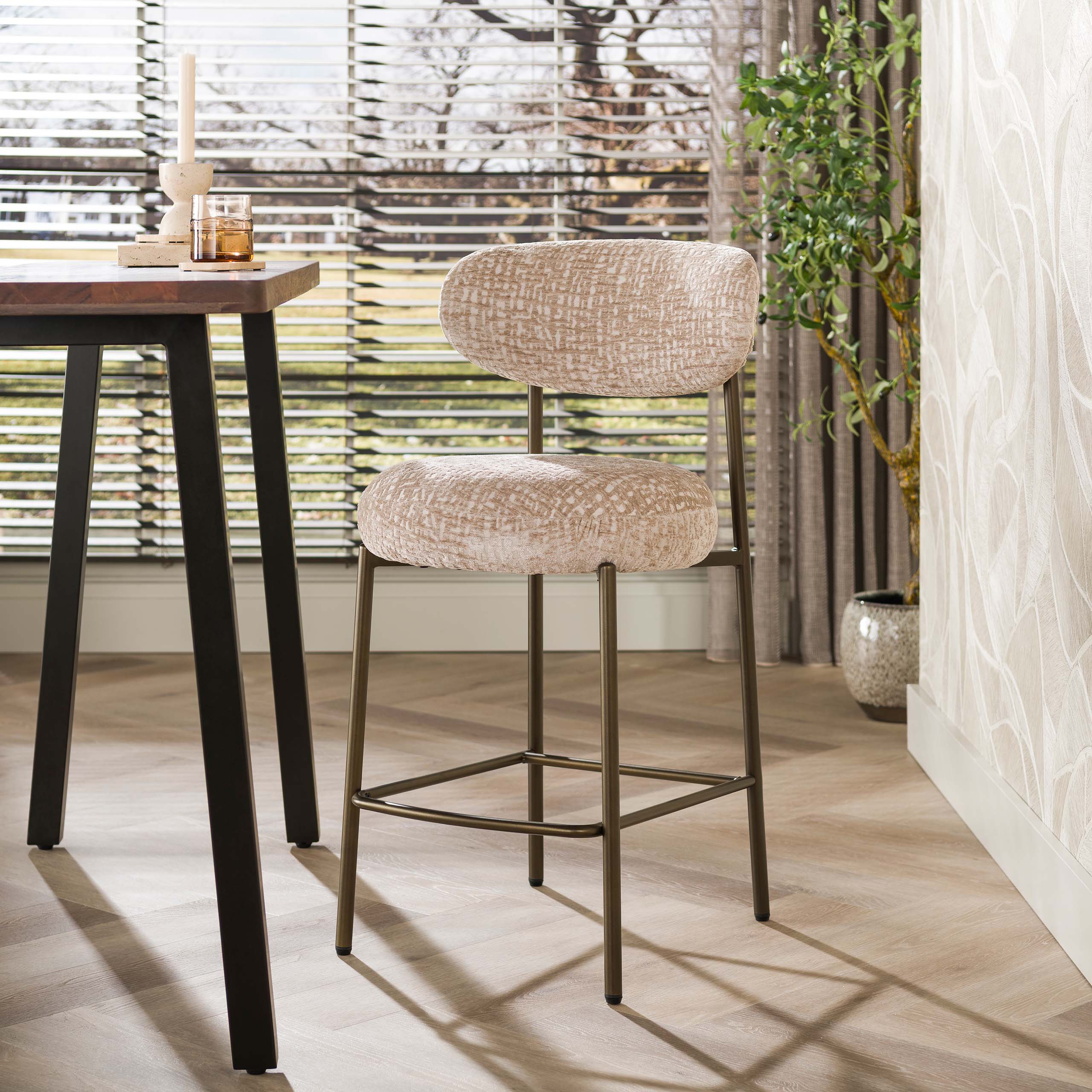 Bar stool Round packed per 2 / Monti sand-brown - Zijlstra