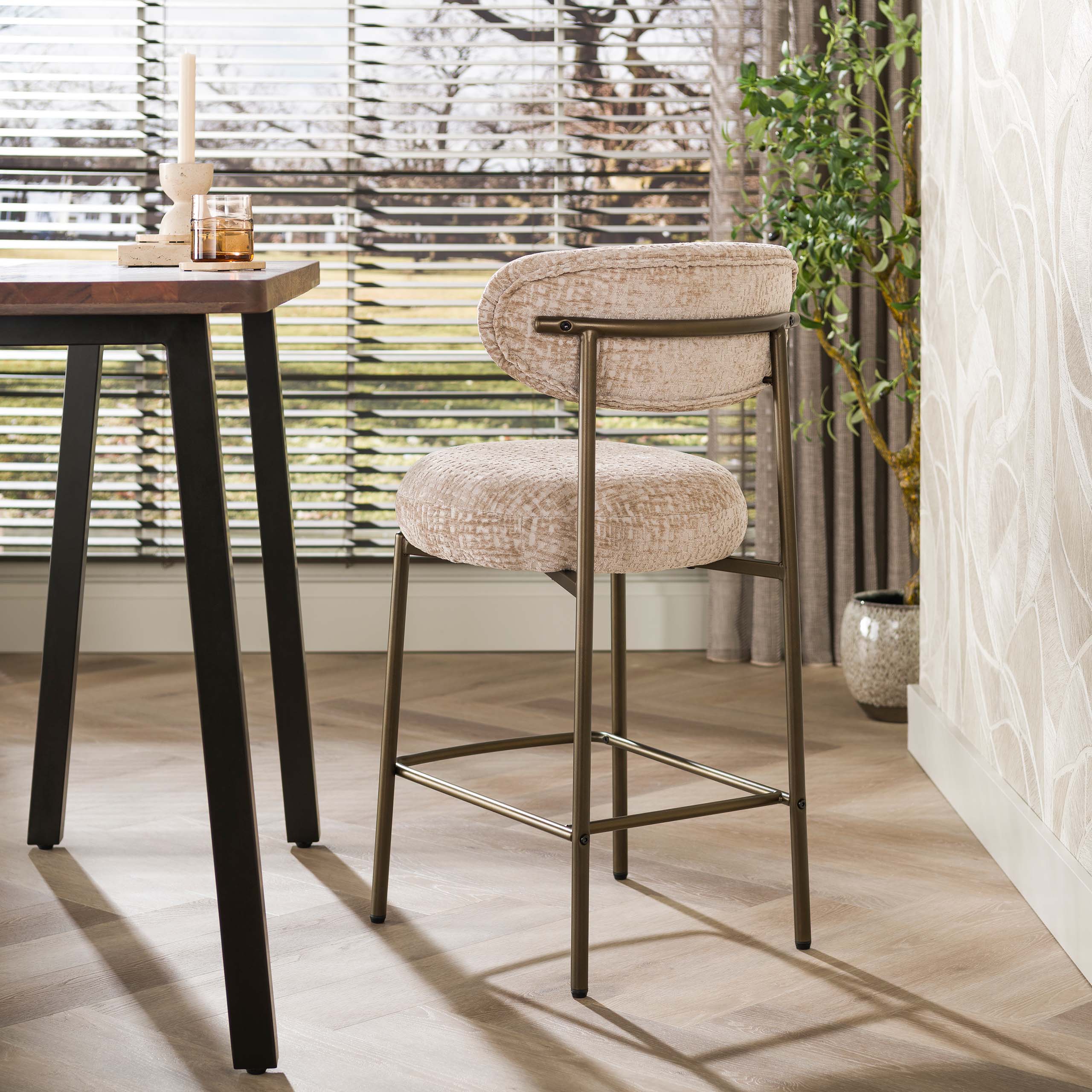 Bar stool Round packed per 2 / Monti sand-brown - Zijlstra