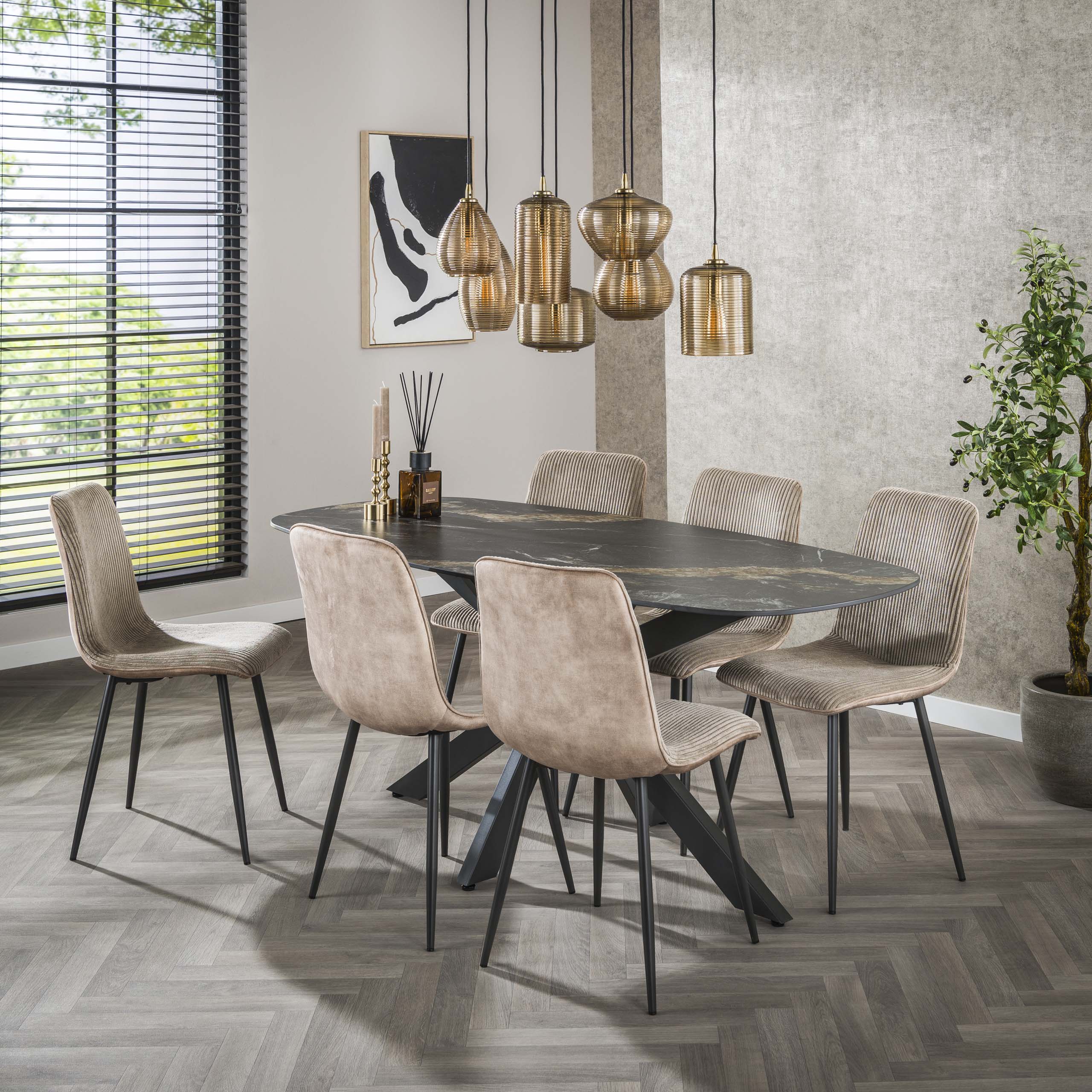 Stuhl Rib in Rock Sand (4er-Set) - Emmo Design