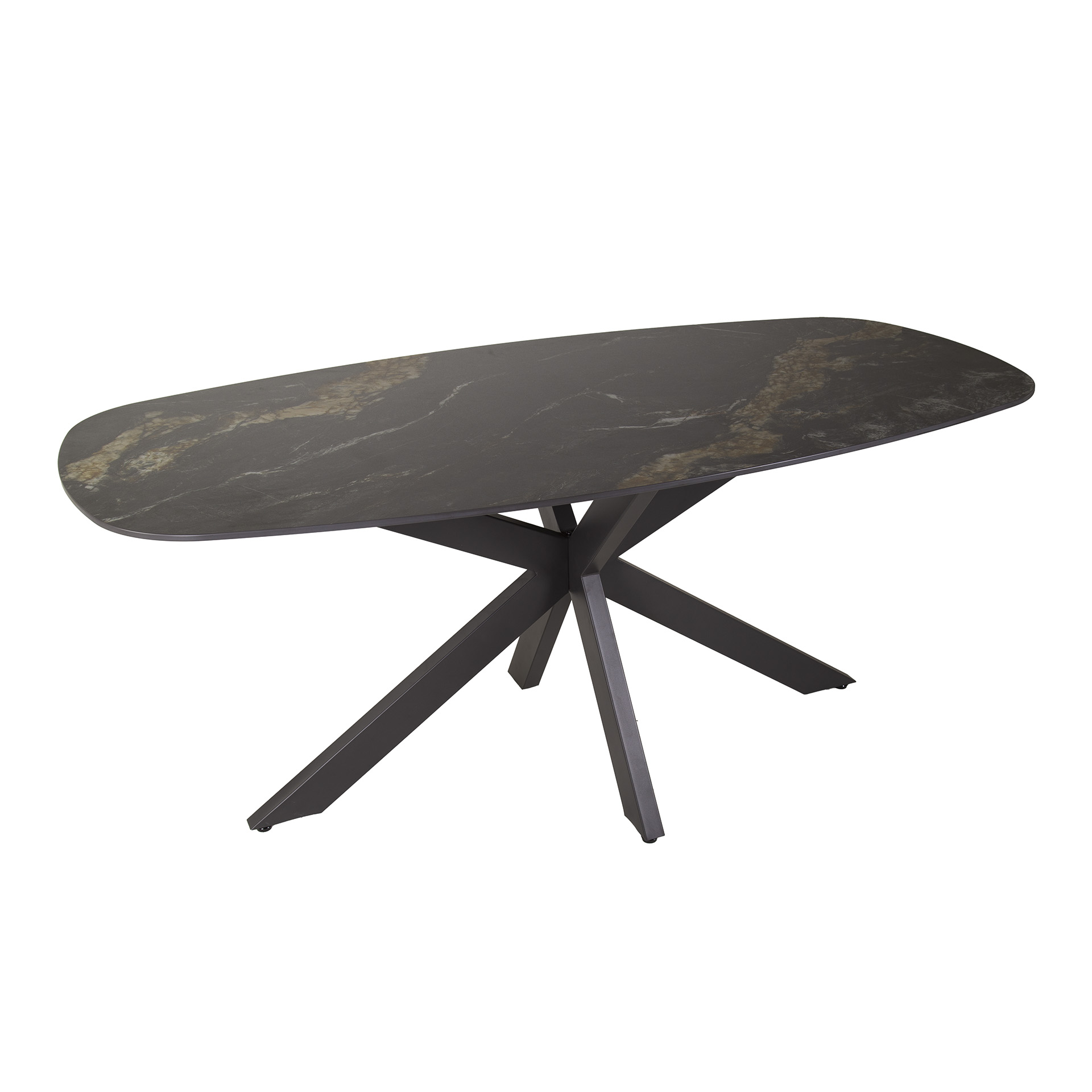 Eettafel Spider deens ovaal 180cm / Keramiek fossil black - Zijlstra