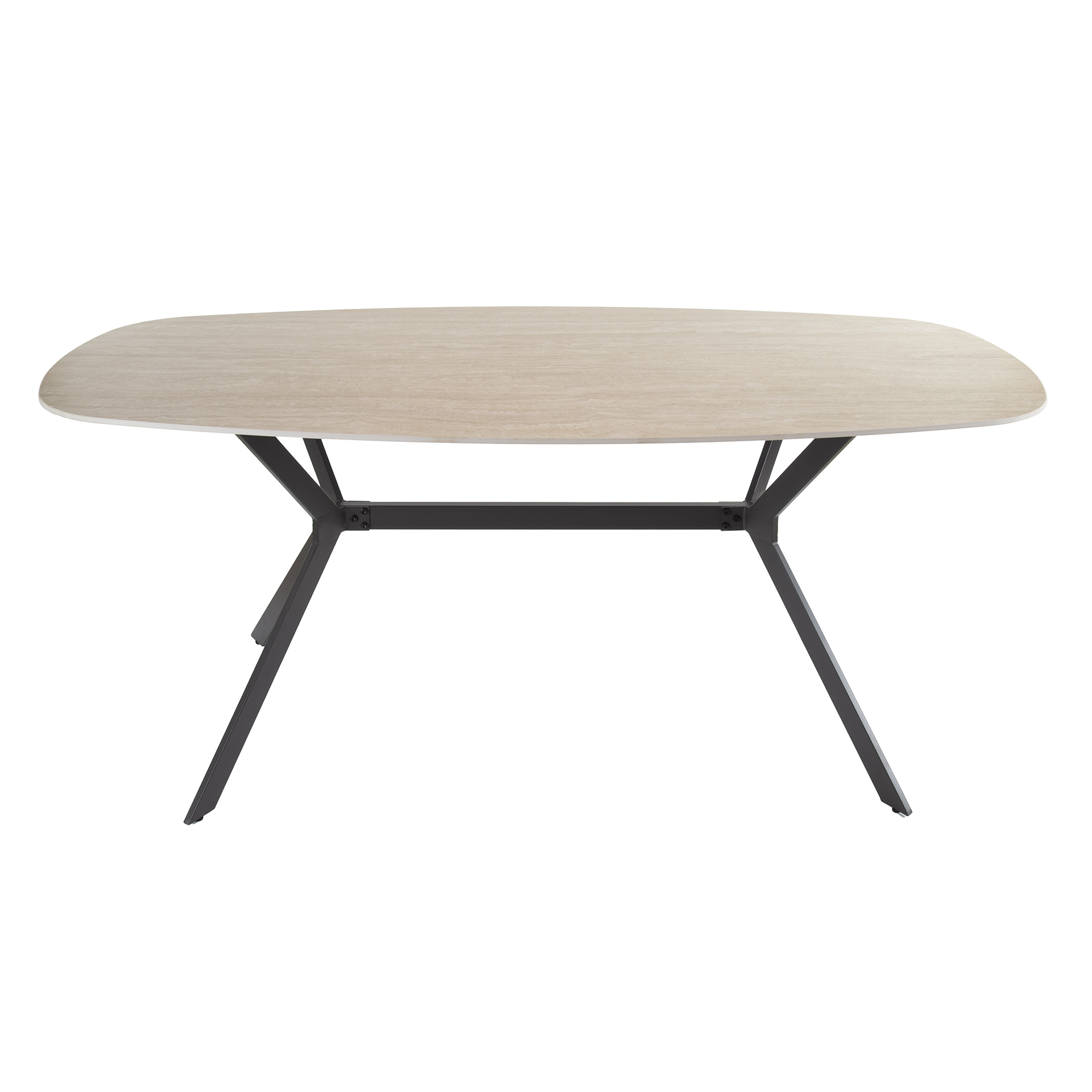 Eettafel Romano deens ovaal 180cm / Keramiek travertin - Zijlstra