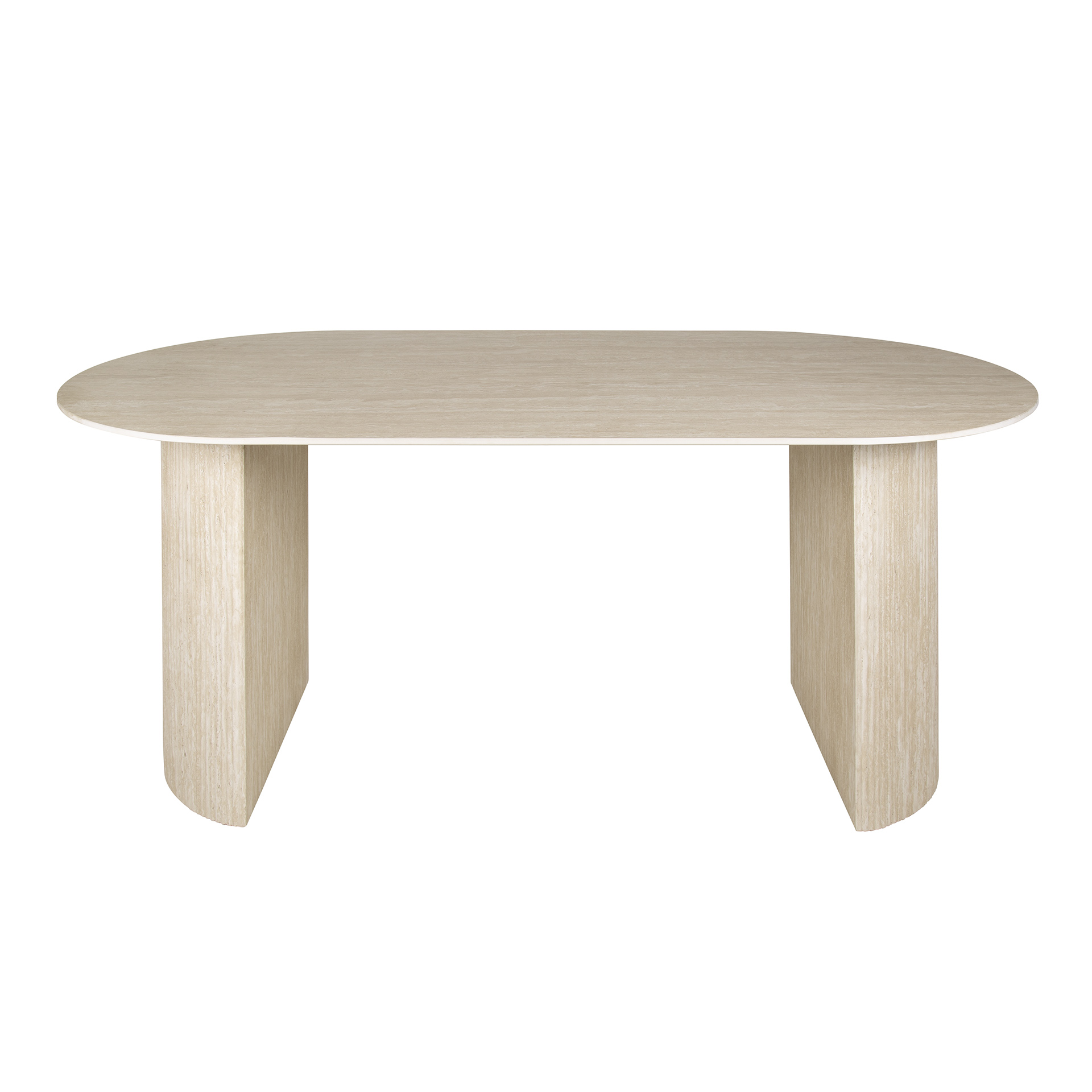 Mesa de comedor Romano Arch ovalada plana 180cm / Cerámica travertino - Zijlstra