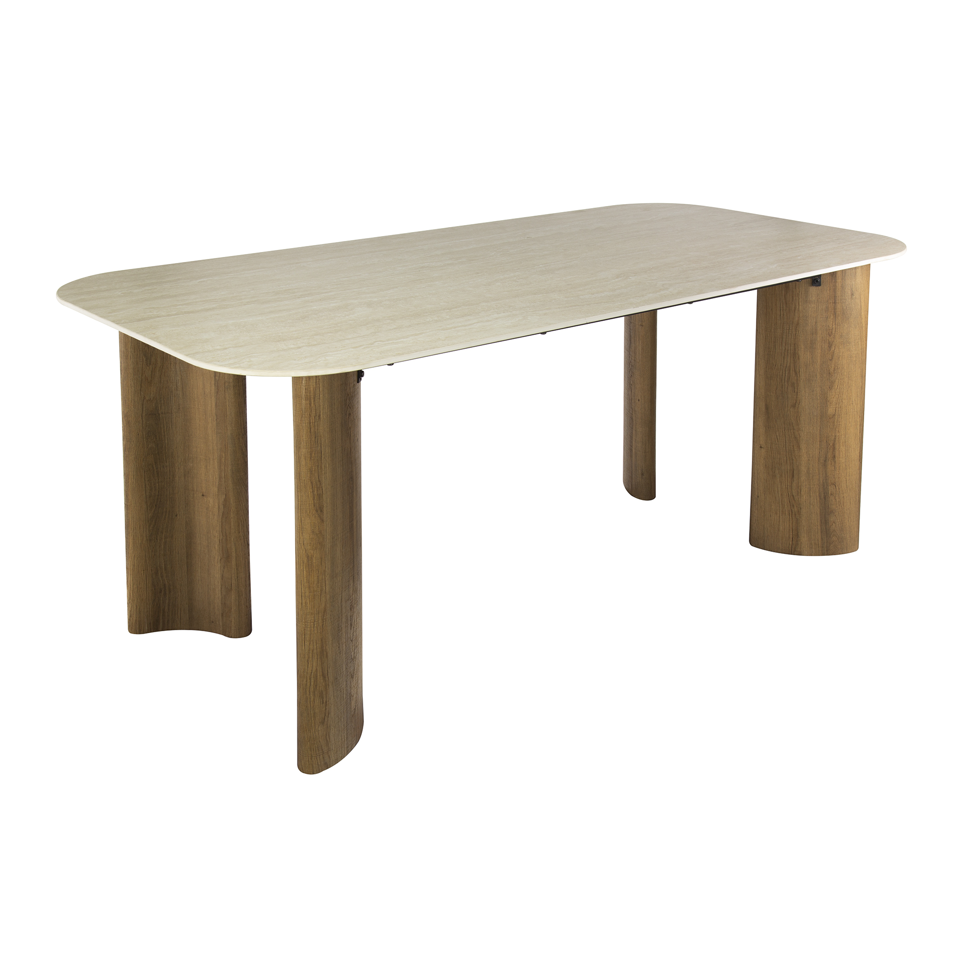 Eettafel Romano Curvo 180cm / 3D keramiek travertin - Zijlstra