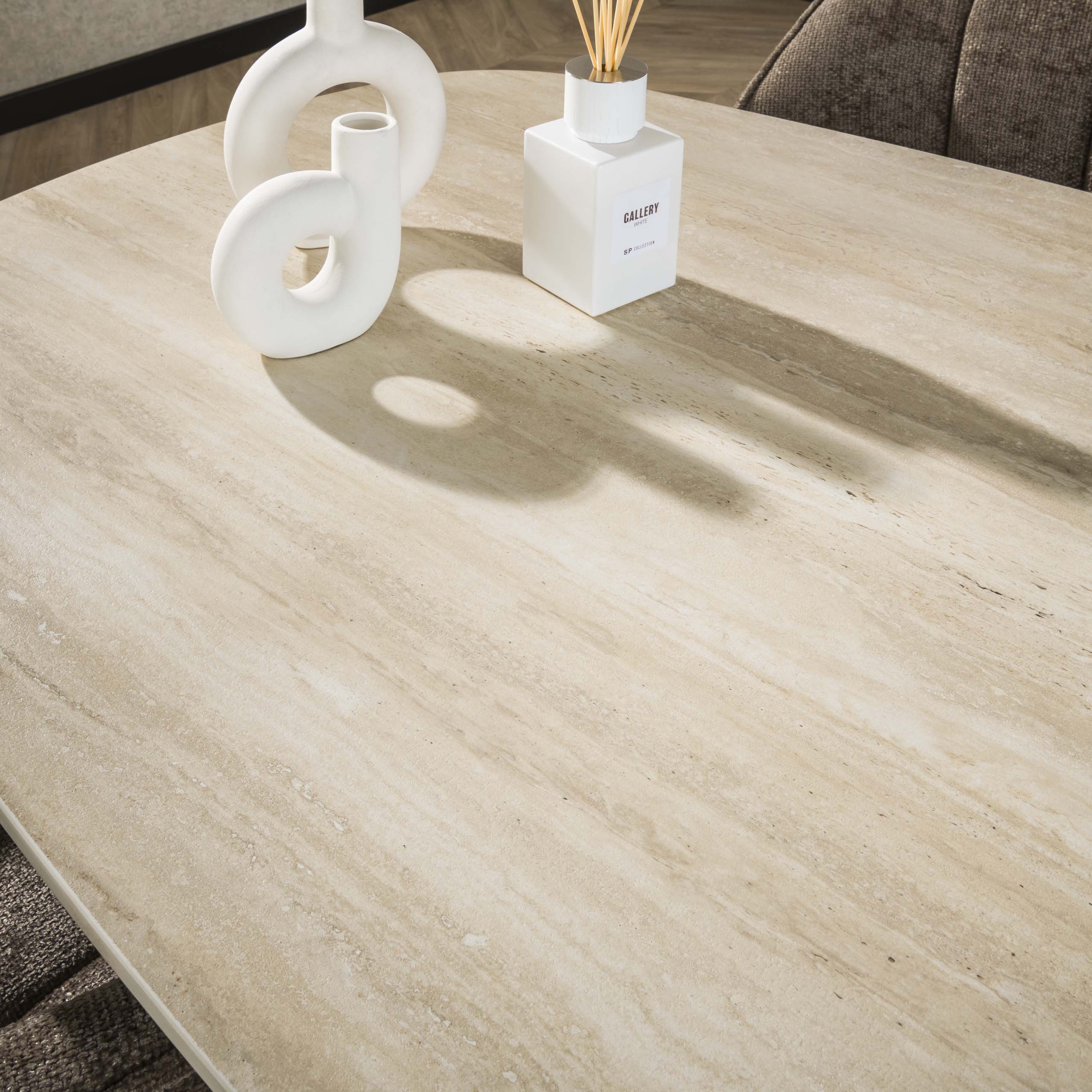 Eettafel Romano Cross deens ovaal 180cm / 3D keramiek travertin - Zijlstra