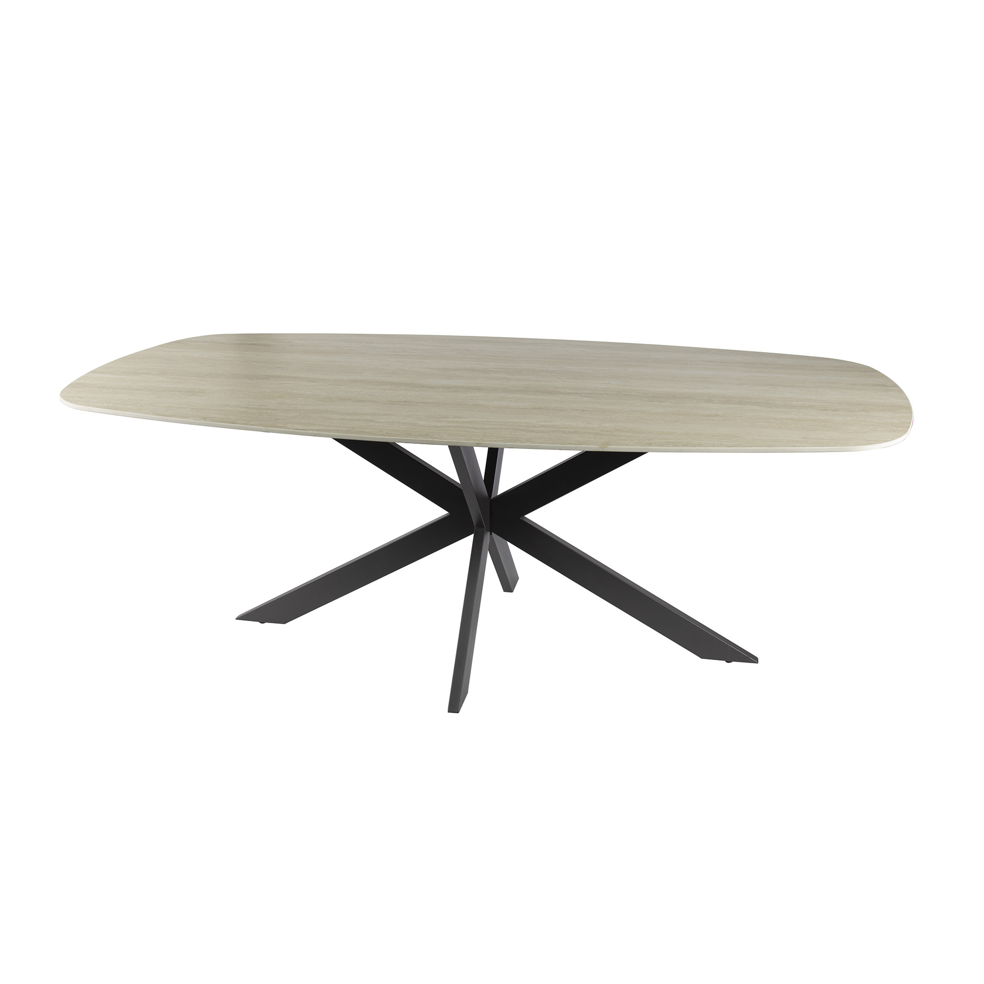 Eettafel Romano Cross deens ovaal 180cm / 3D keramiek travertin - Zijlstra