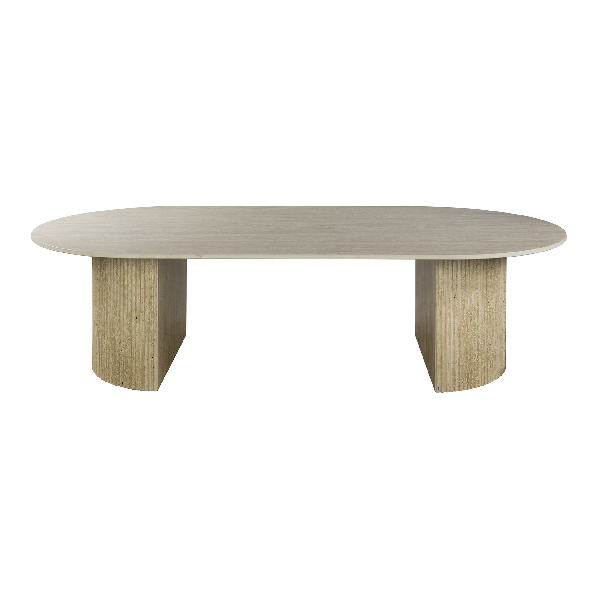 Couchtisch Romano Arch 135cm in 3D-Keramik Travertin - Emmo Design