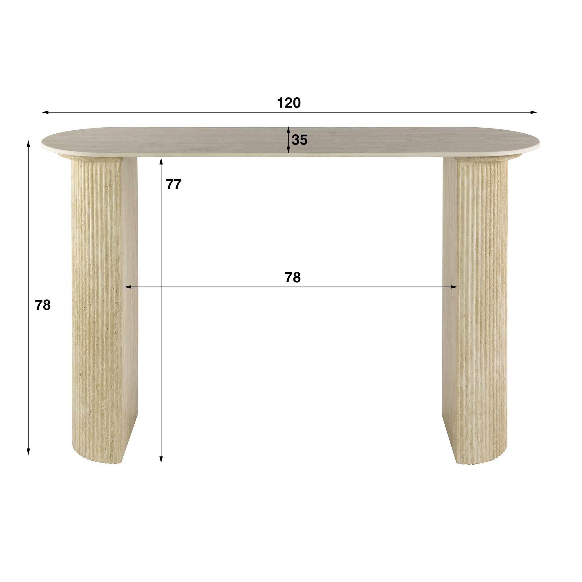 Mueble de recibidor/tocador Romano Arch / Cerámica travertino - Zijlstra