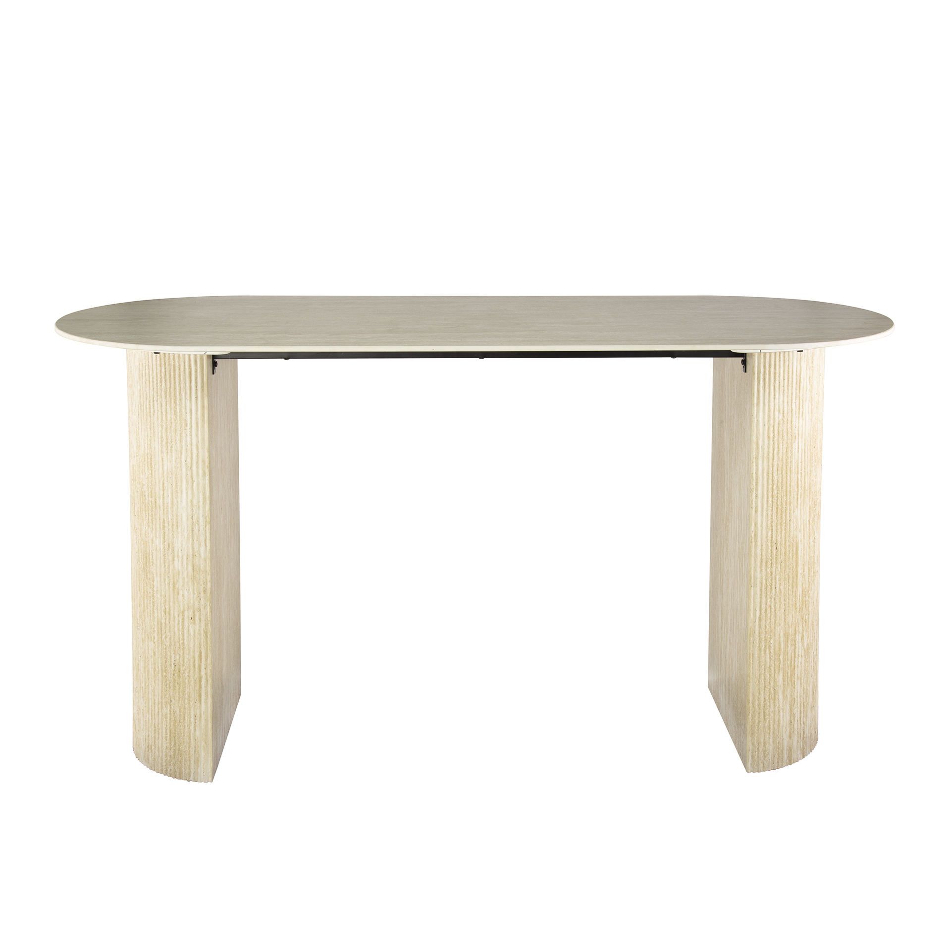 Mesa de bar Romano Arch ovalada plana 180cm / Cerámica travertino - Zijlstra