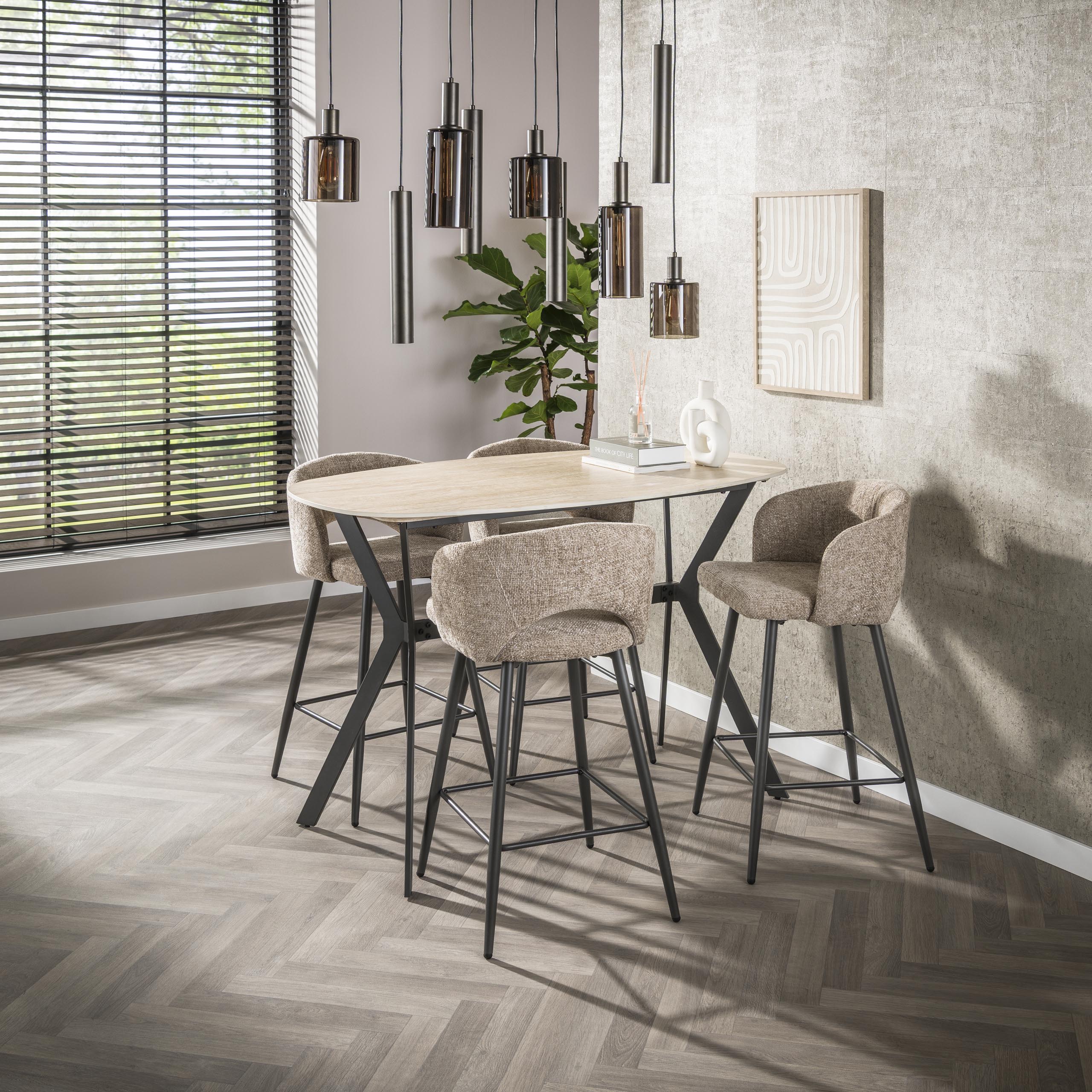 Bartafel Romano deens ovaal 140cm / Keramiek travertin - Zijlstra