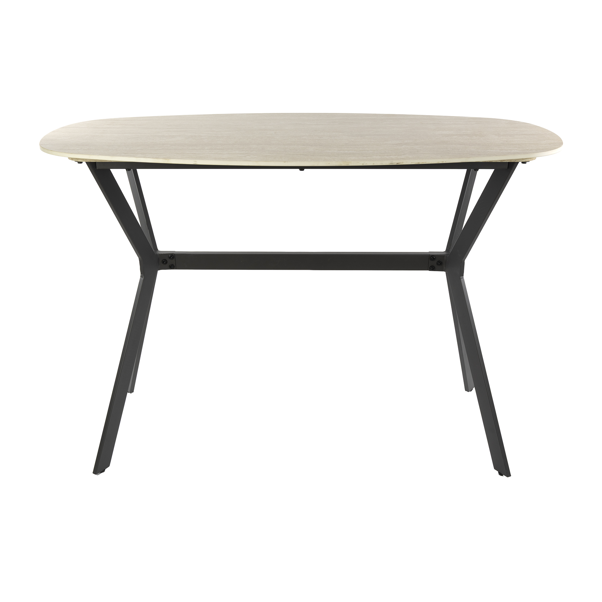 Mesa de bar Romano ovalada danesa 140cm / Cerámica travertino - Zijlstra