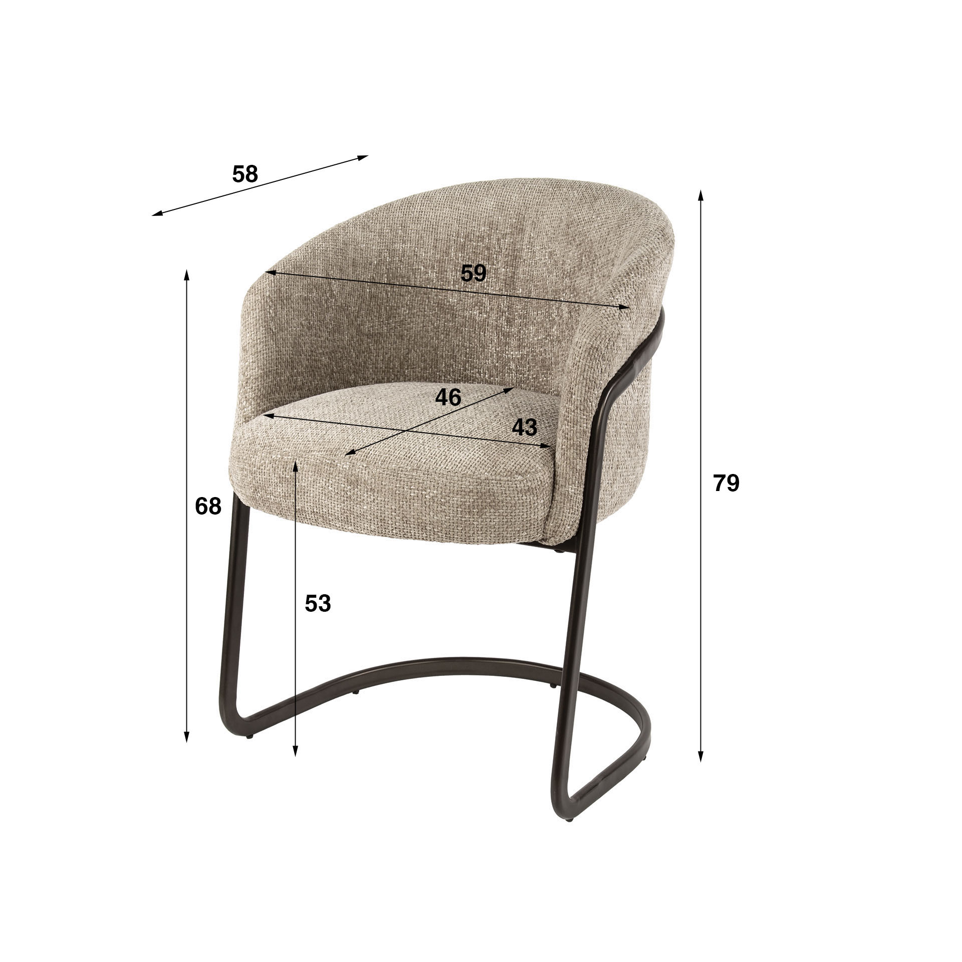 Armlehnstuhl Sway in Hoven Sand (2er-Set) - Emmo Design