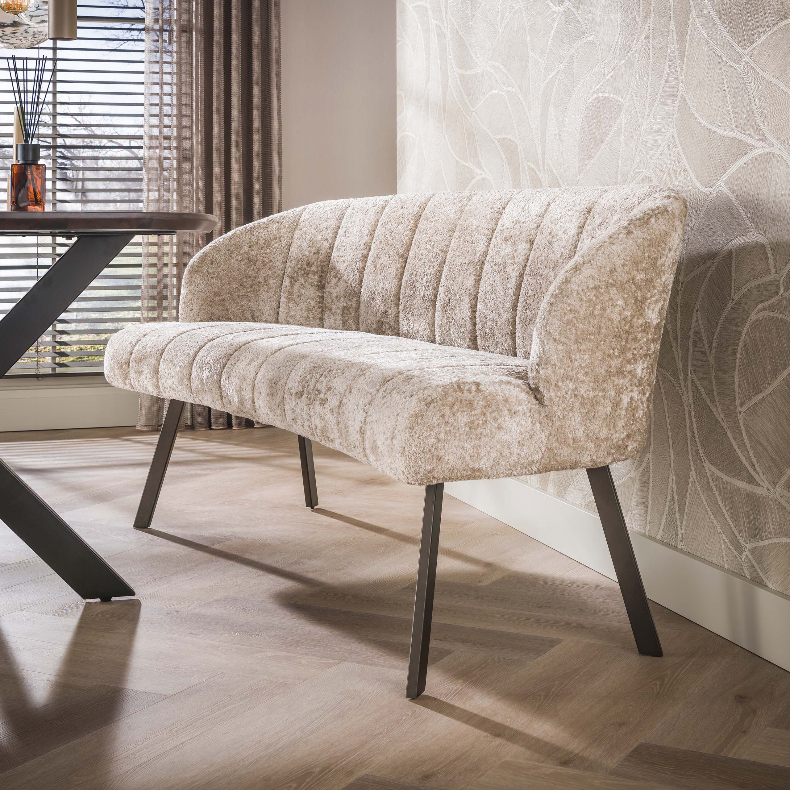 Esszimmerbank Oval in Alura Sand-Braun - Emmo Design