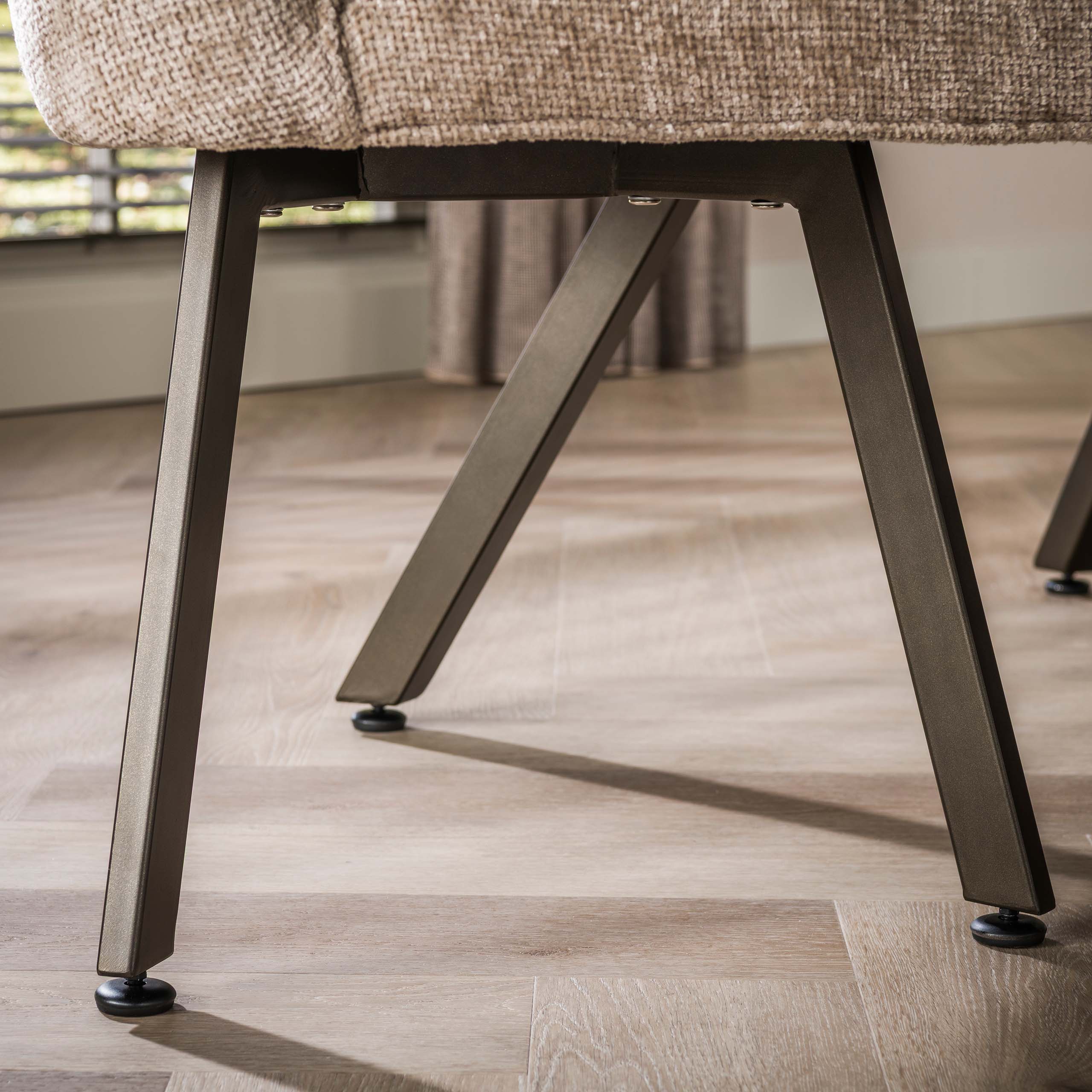 Esszimmerbank Raster rond 2-delig in Hoven Sand-Braun - Emmo Design
