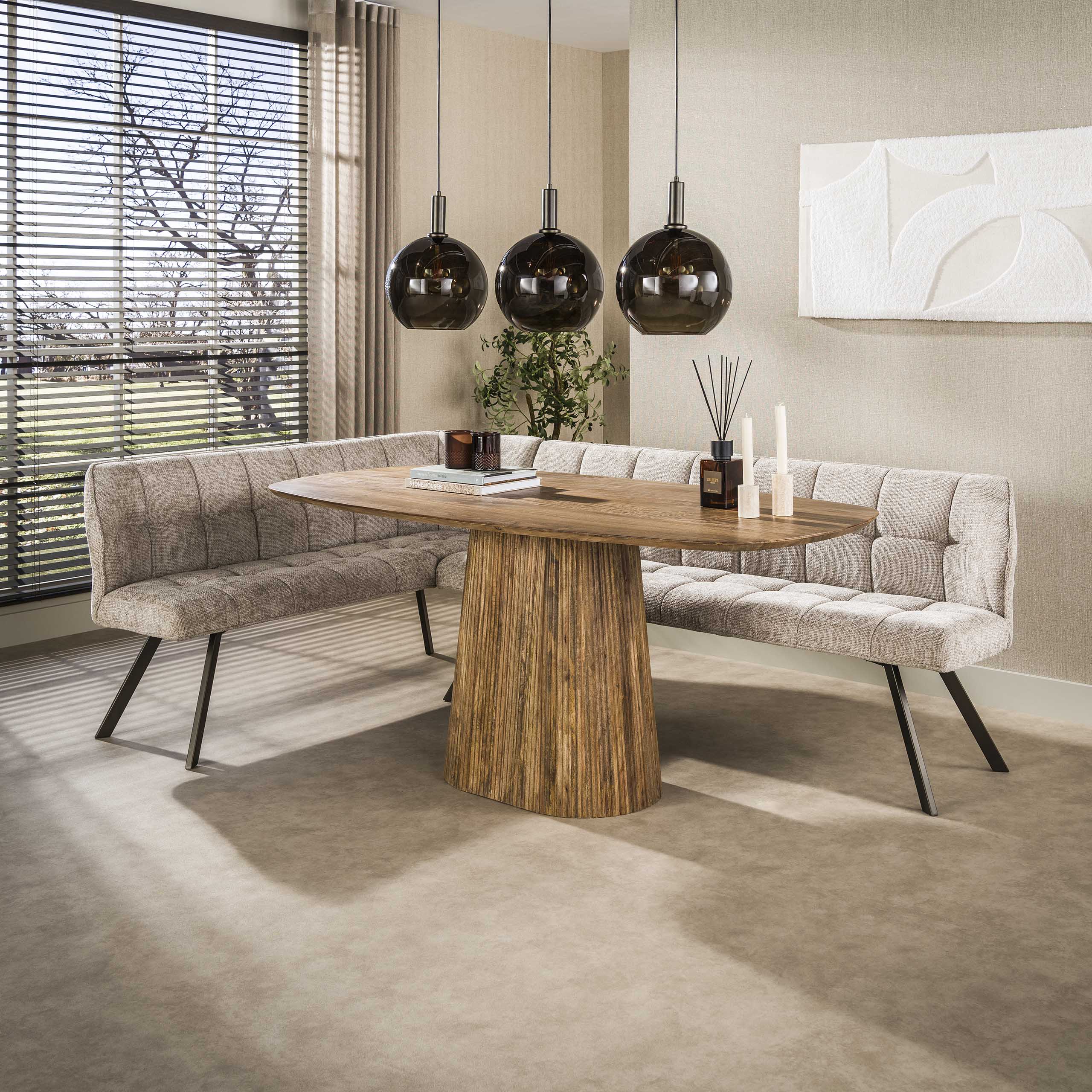 Ecksofa Raster links / Hoven Sandbraun - Zijlstra
