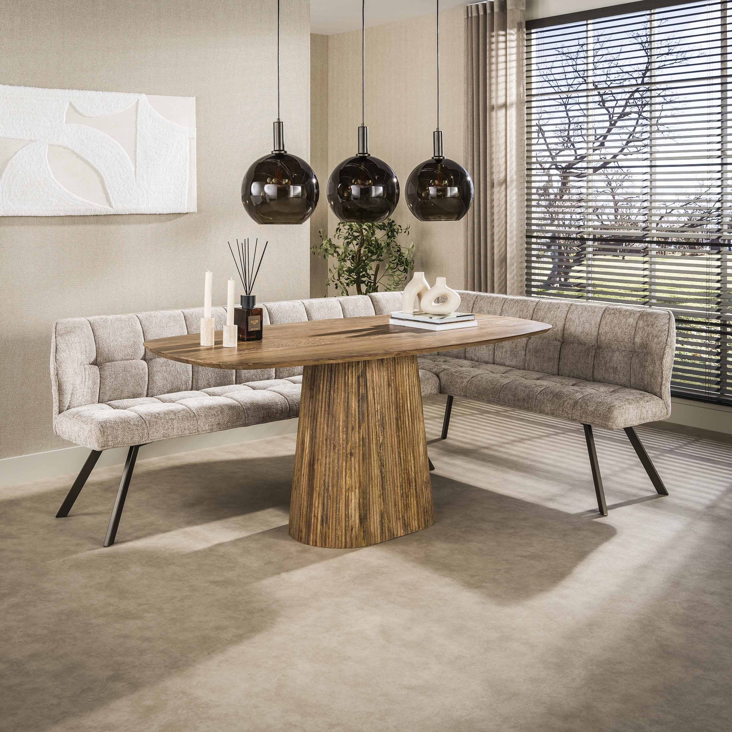 Ecksofa Raster rechts / Hoven Sandbraun - Zijlstra