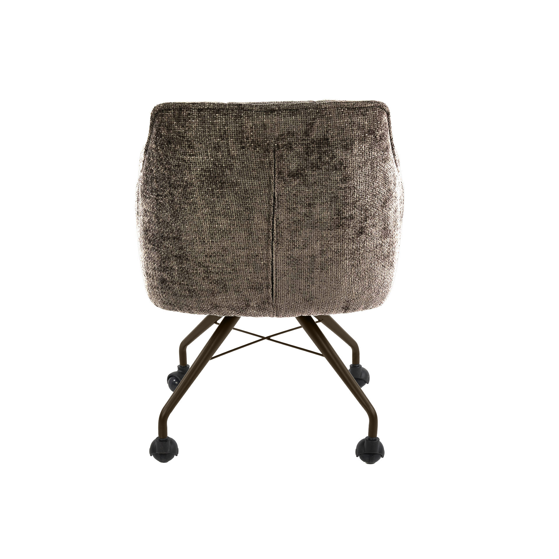 Armlehnstuhl Raster mit Rollen in Hoven Taupe-Braun (2er-Set) - Emmo Design