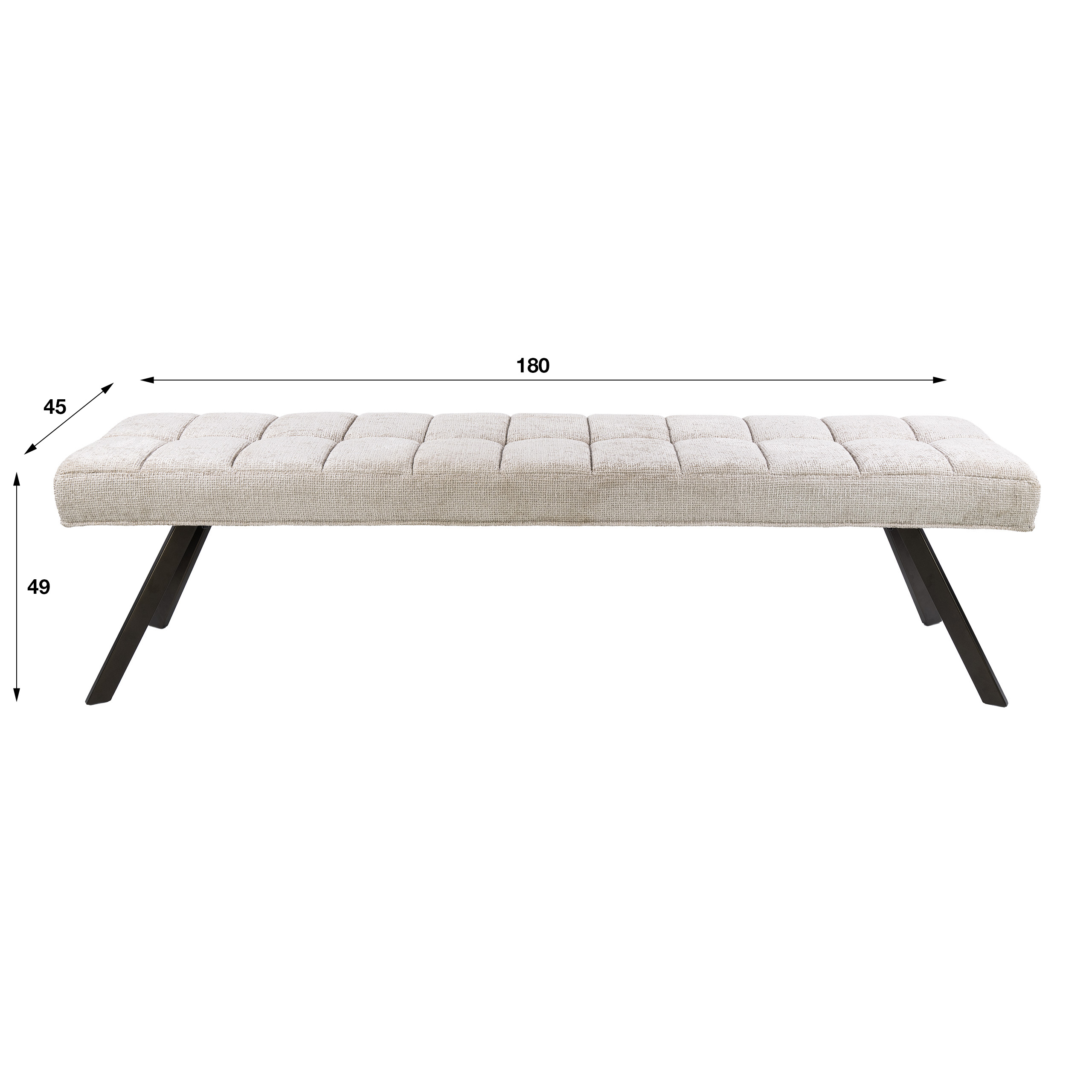 Bank Raster 180cm, Hoven zand-bruin - Zijlstra