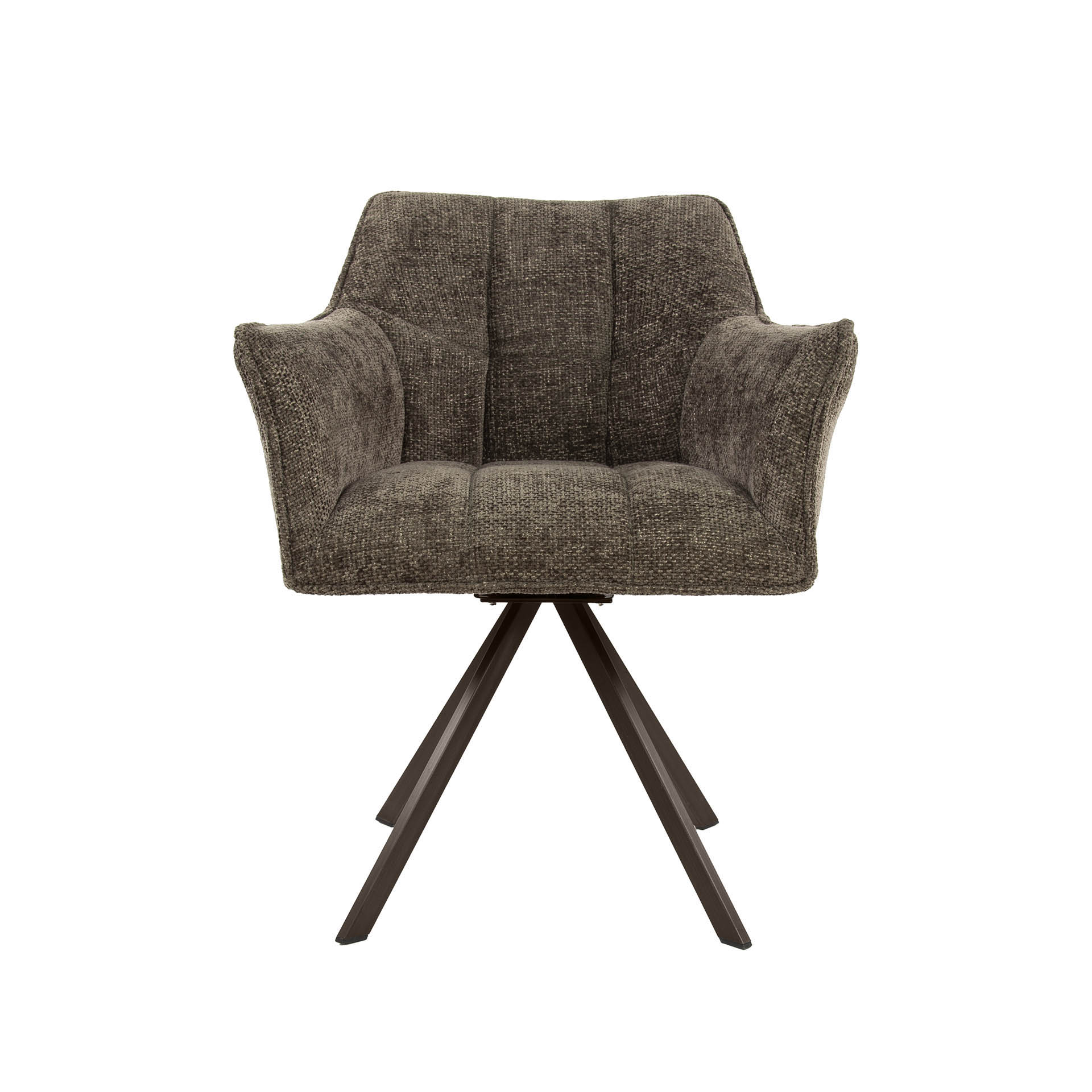 Drehbarer Armlehnstuhl Raster in Hoven Taupe-Braun (2er-Set) - Emmo Design