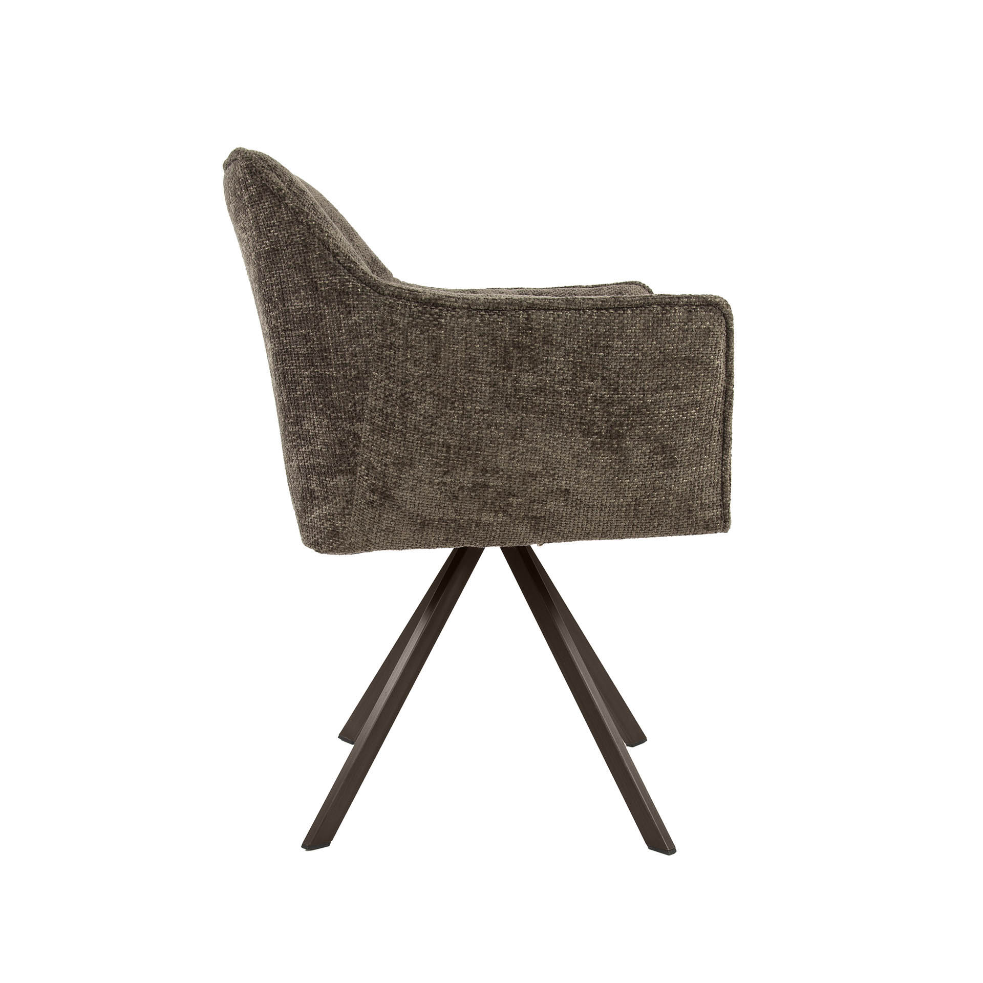 Drehbarer Armlehnstuhl Raster in Hoven Taupe-Braun (2er-Set) - Emmo Design
