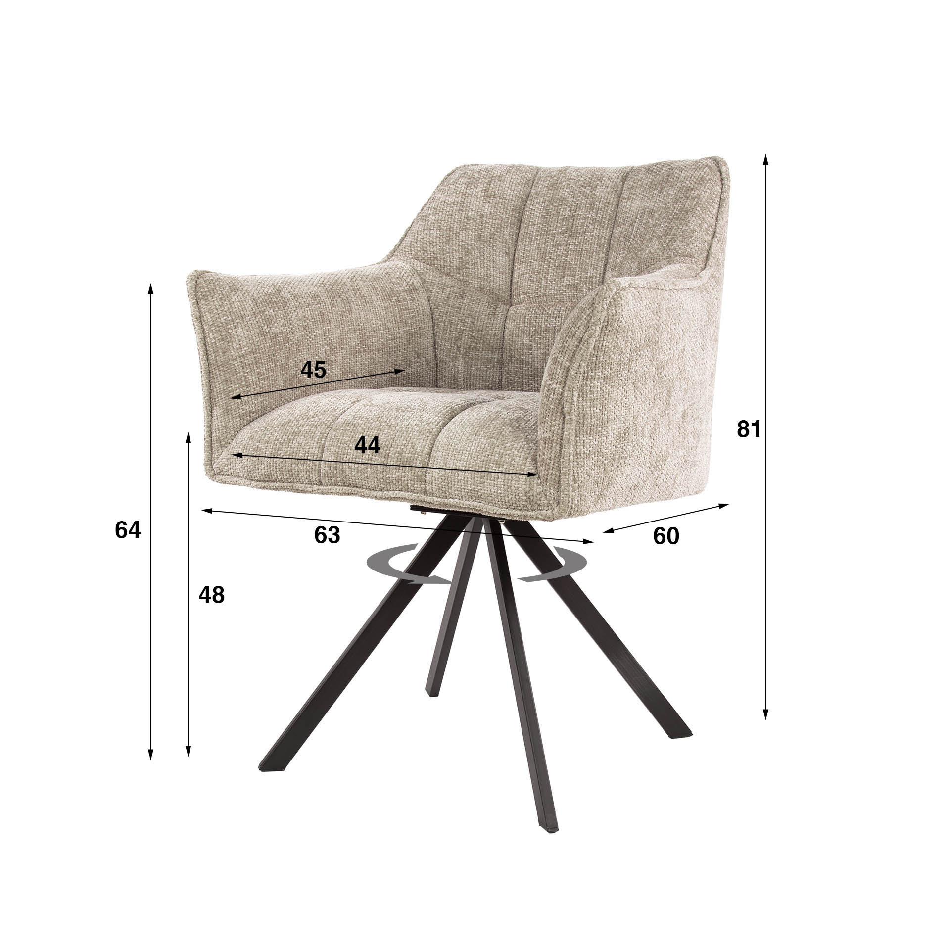 Armlehnstuhl Raster drehbar 2er-Set / Hoven Sand - Zijlstra