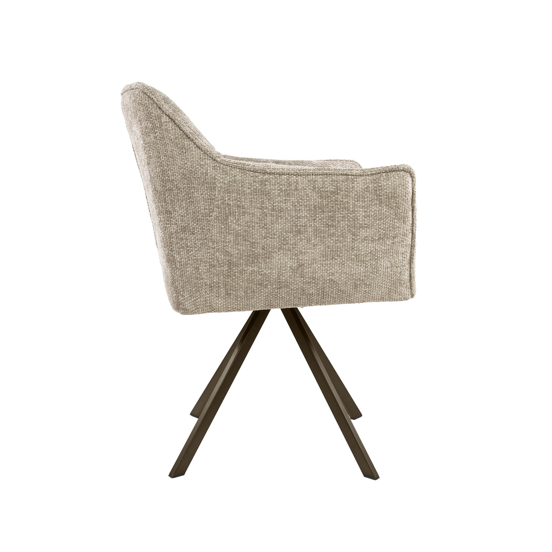 Drehbarer Armlehnstuhl Raster in Hoven Sand-Braun (2er-Set) - Emmo Design