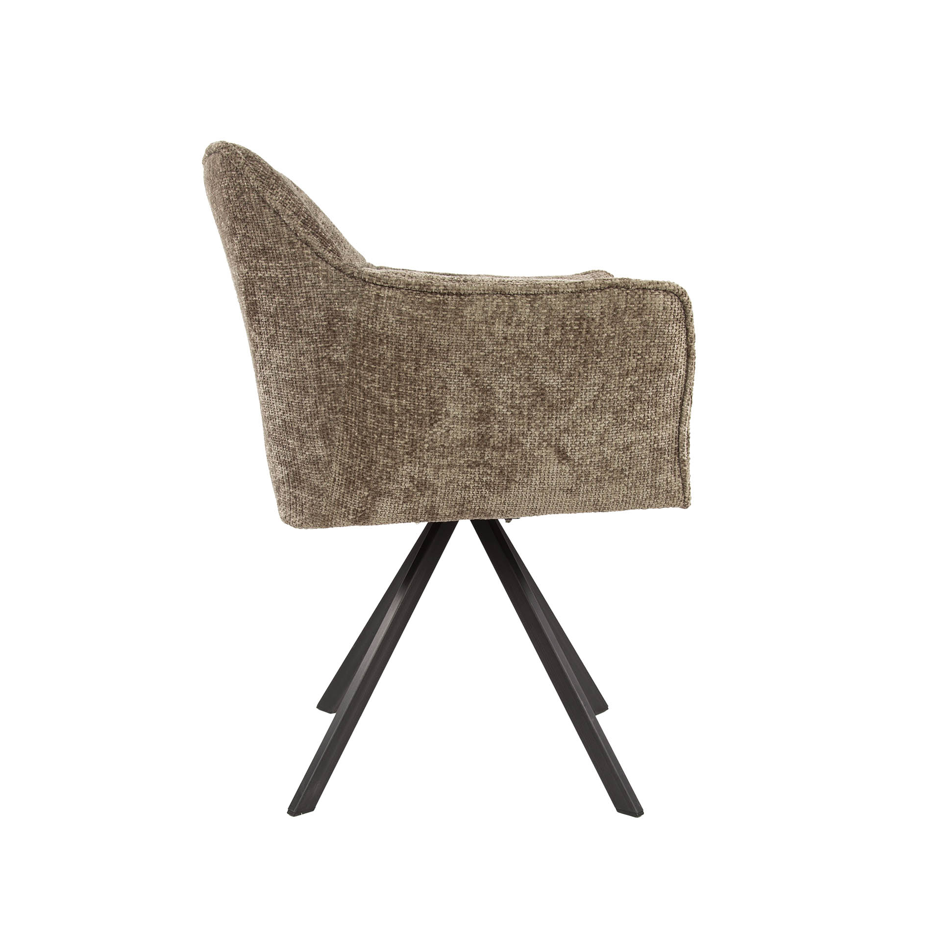 Drehbarer Armlehnstuhl Raster in Hoven Champagner (2er-Set) - Emmo Design