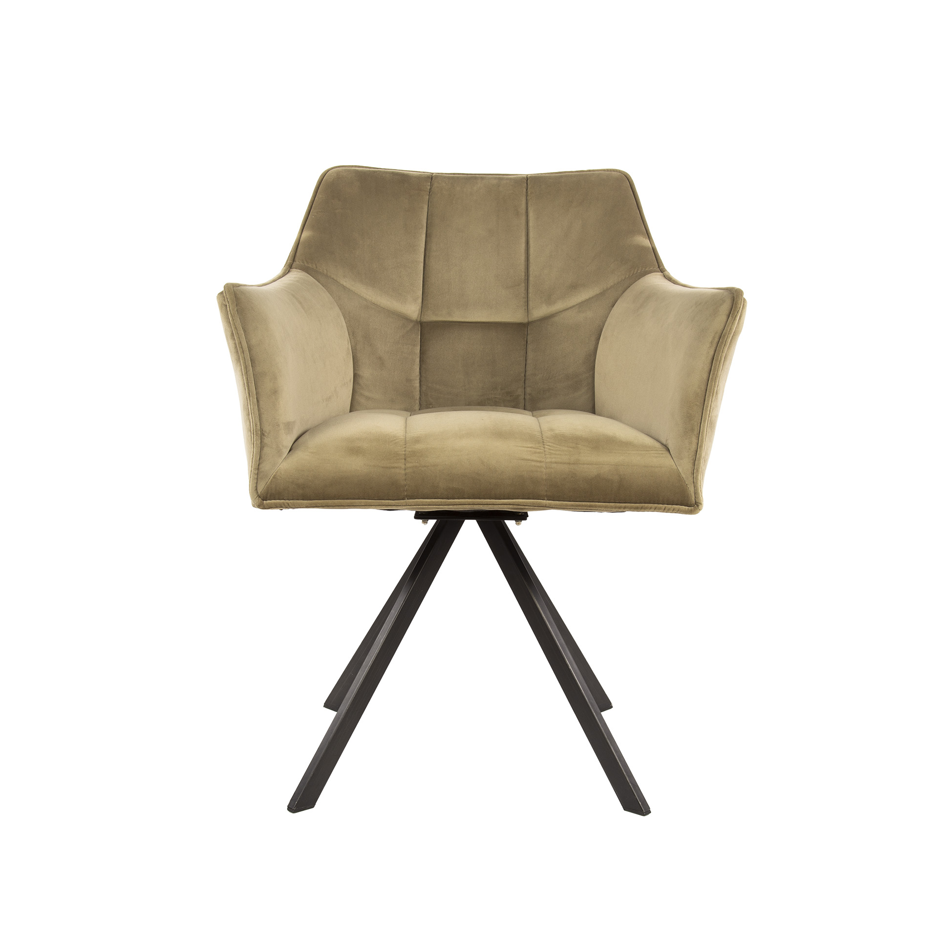 Drehbarer Armlehnstuhl Raster in Samt Champagner (2er-Set) (Velours champagne) - Emmo Design