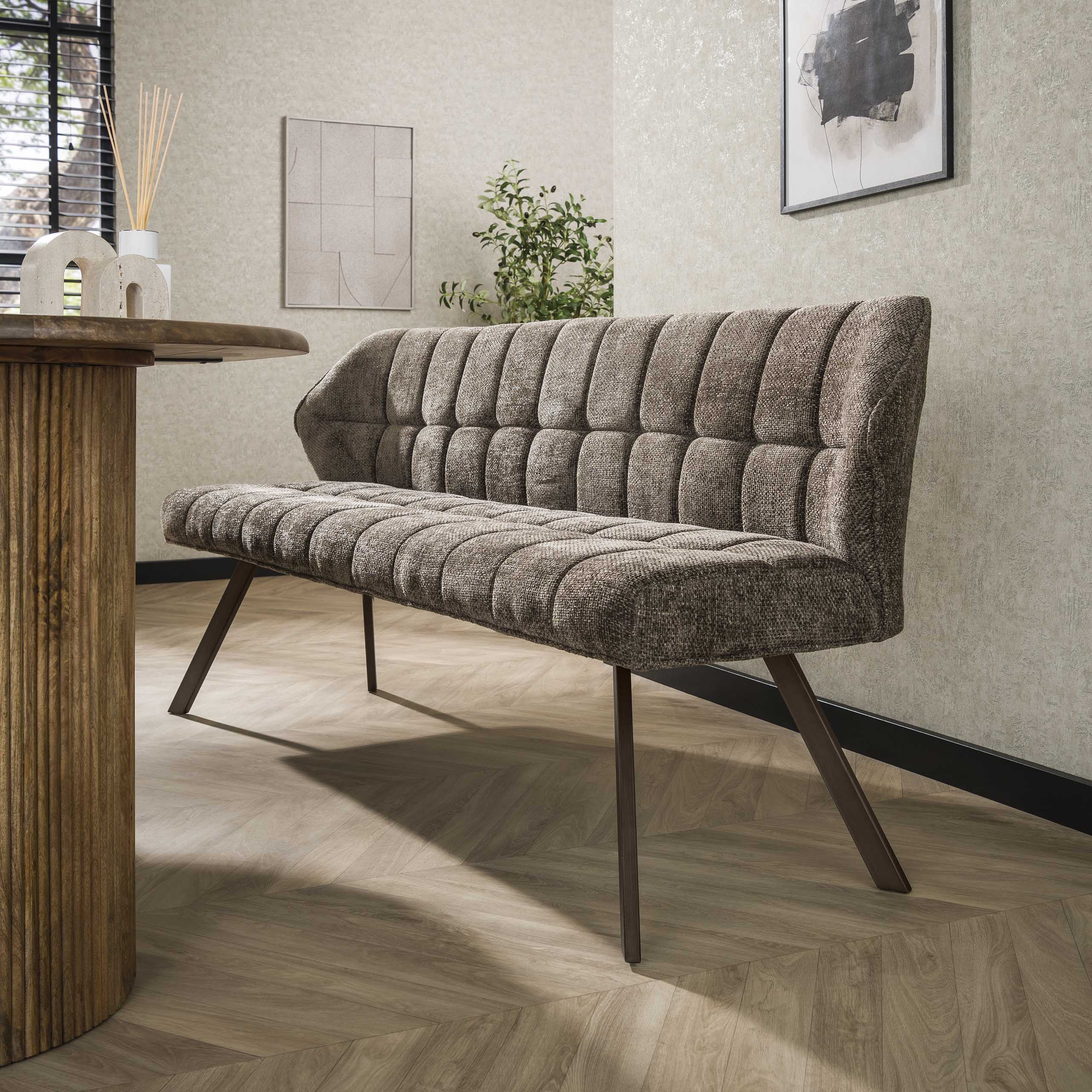 Esszimmerbank Raster in Hoven Taupe-Braun - Emmo Design