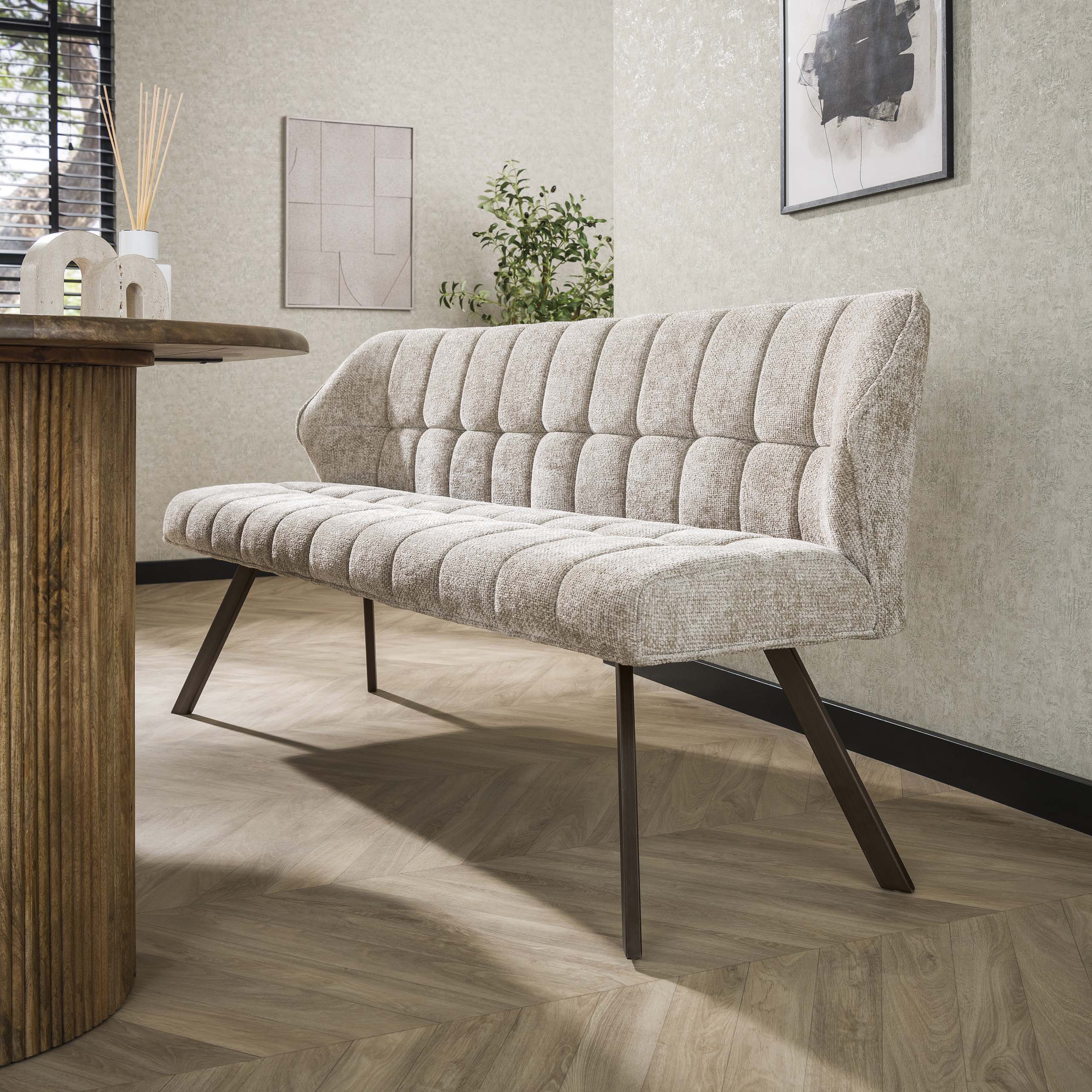 Esszimmerbank Raster in Hoven Sand-Braun - Emmo Design