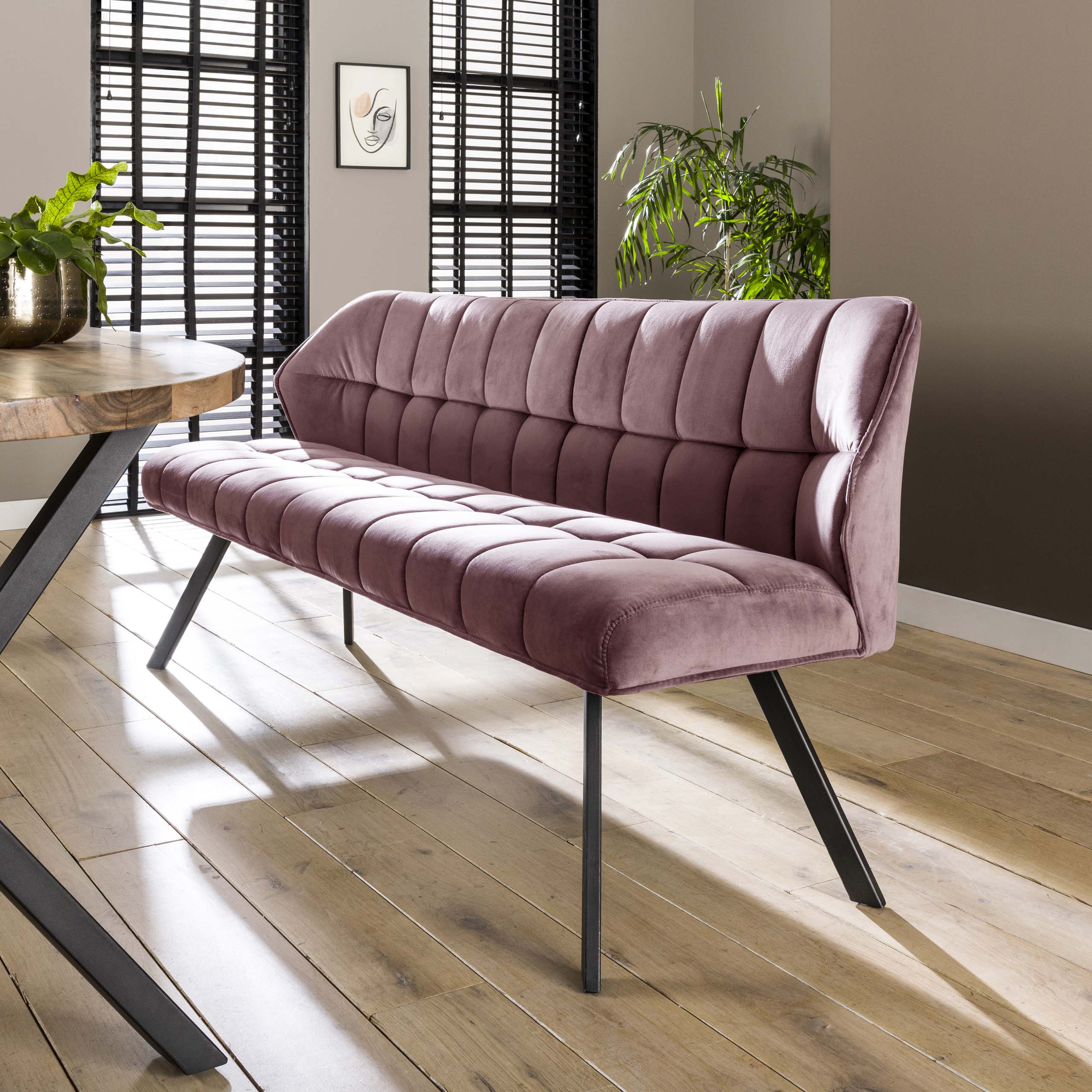 Essbank Raster / Velours rosa - Zijlstra