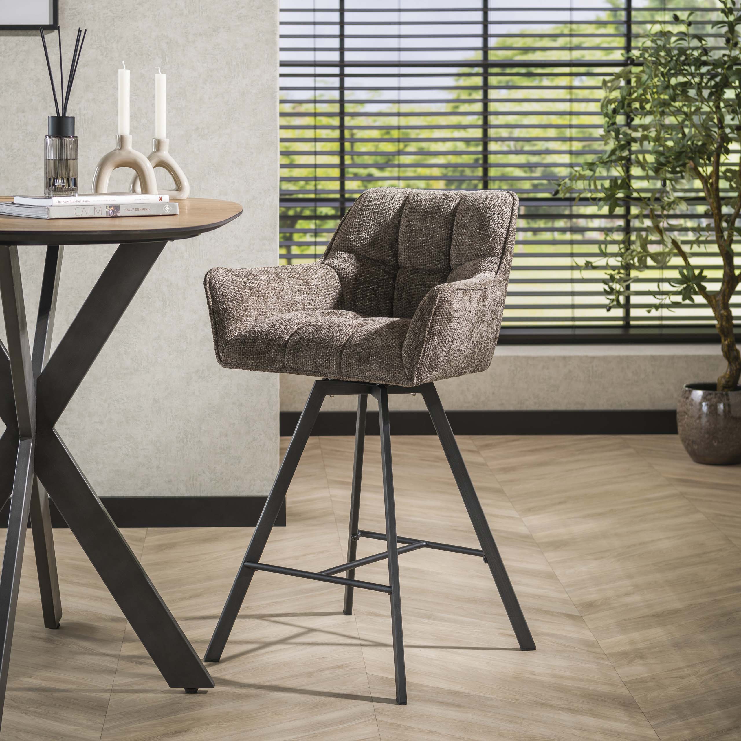 Barhocker Raster drehbar 2er-Set verpackt / Hoven Taupe - Zijlstra