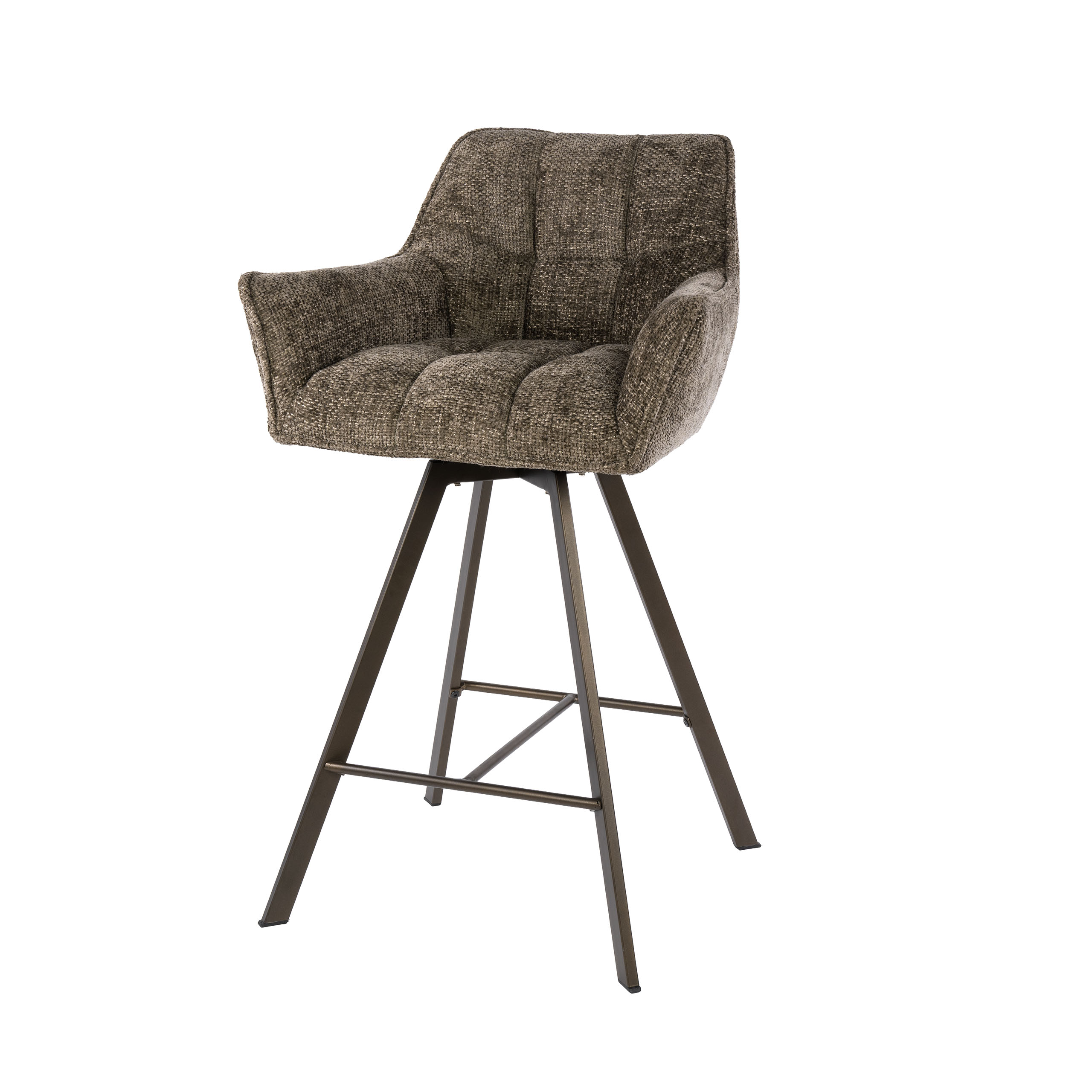 Bar Stool Raster swivel set of 2 / Hoven taupe-brown - Zijlstra