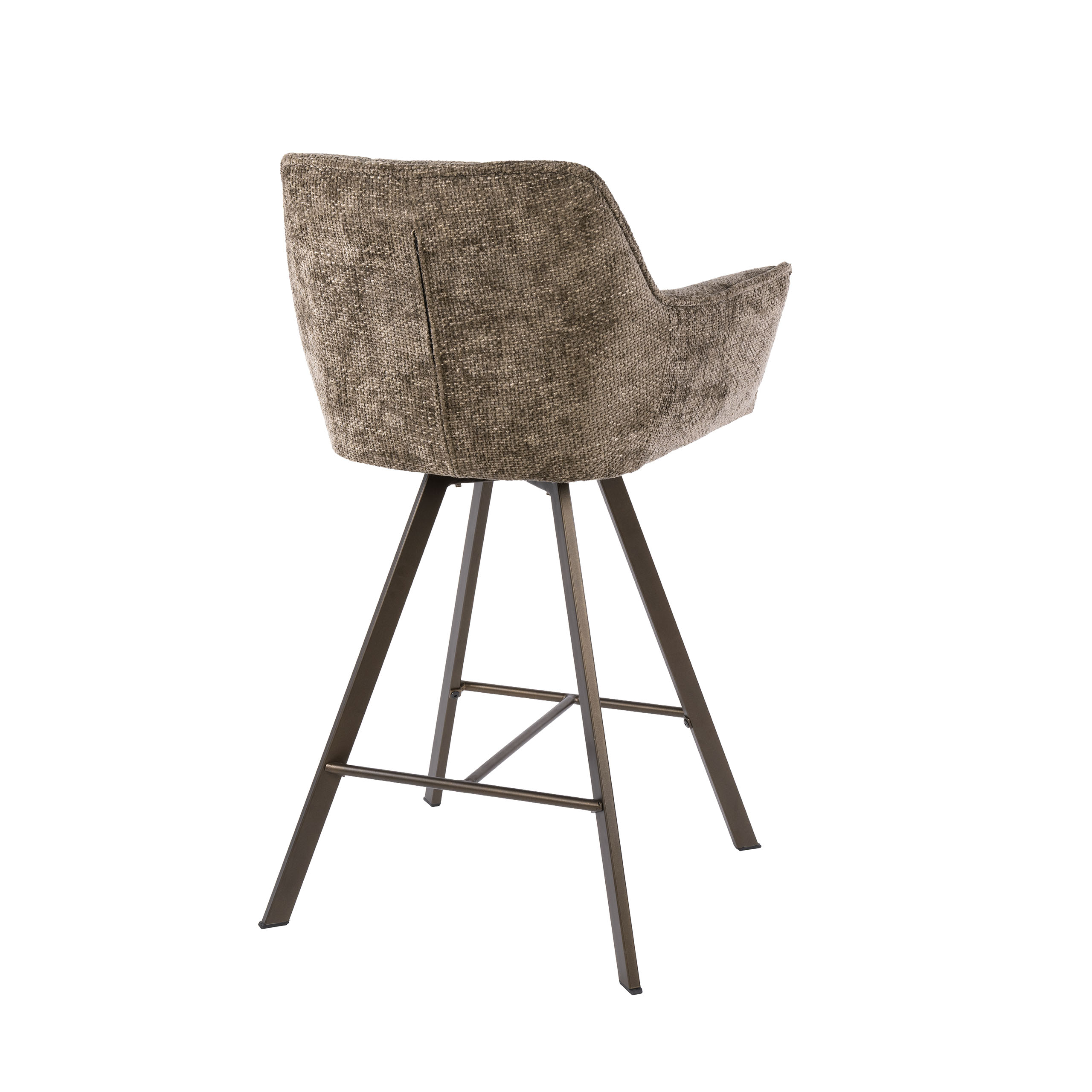 Drehbarer Barstuhl Raster in Hoven Taupe-Braun (2er-Set) - Emmo Design