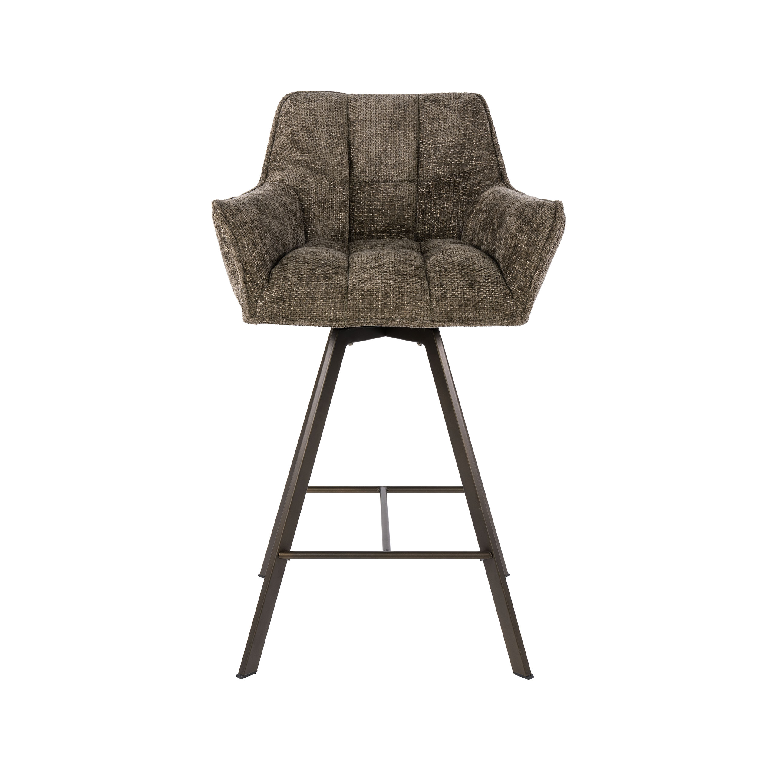 Drehbarer Barstuhl Raster in Hoven Taupe-Braun (2er-Set) - Emmo Design