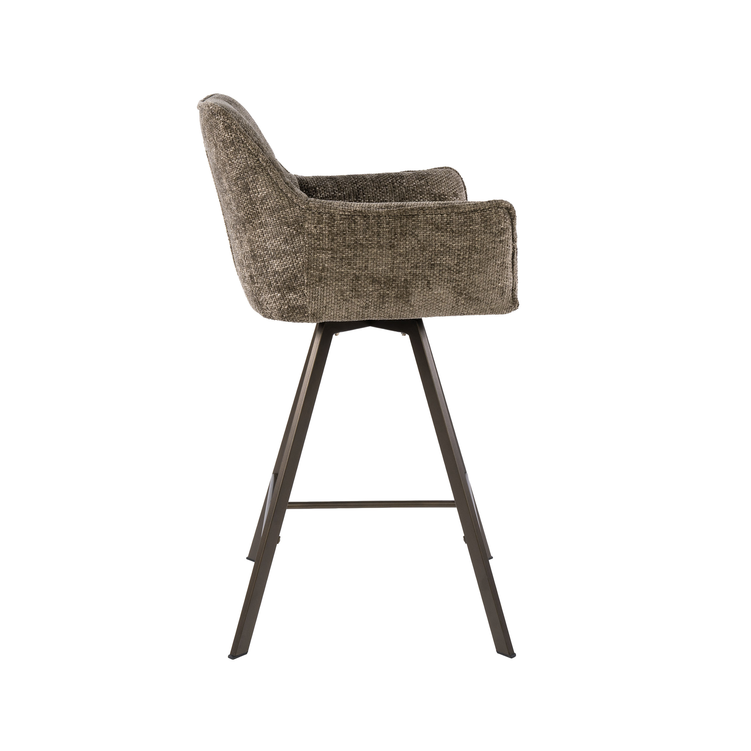 Bar Stool Raster swivel set of 2 / Hoven taupe-brown - Zijlstra
