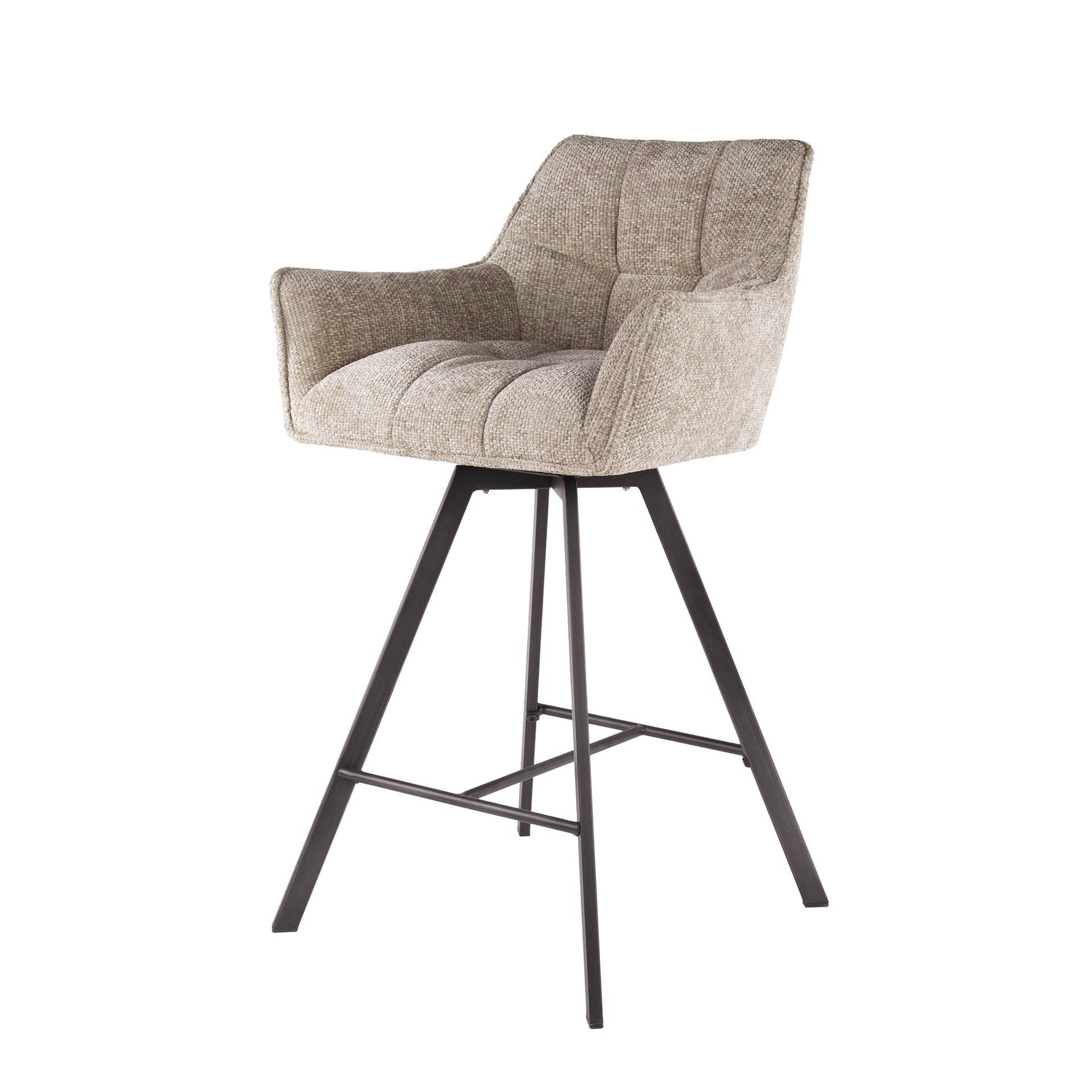Drehbarer Barstuhl Raster in Hoven Sand (2er-Set) - Emmo Design