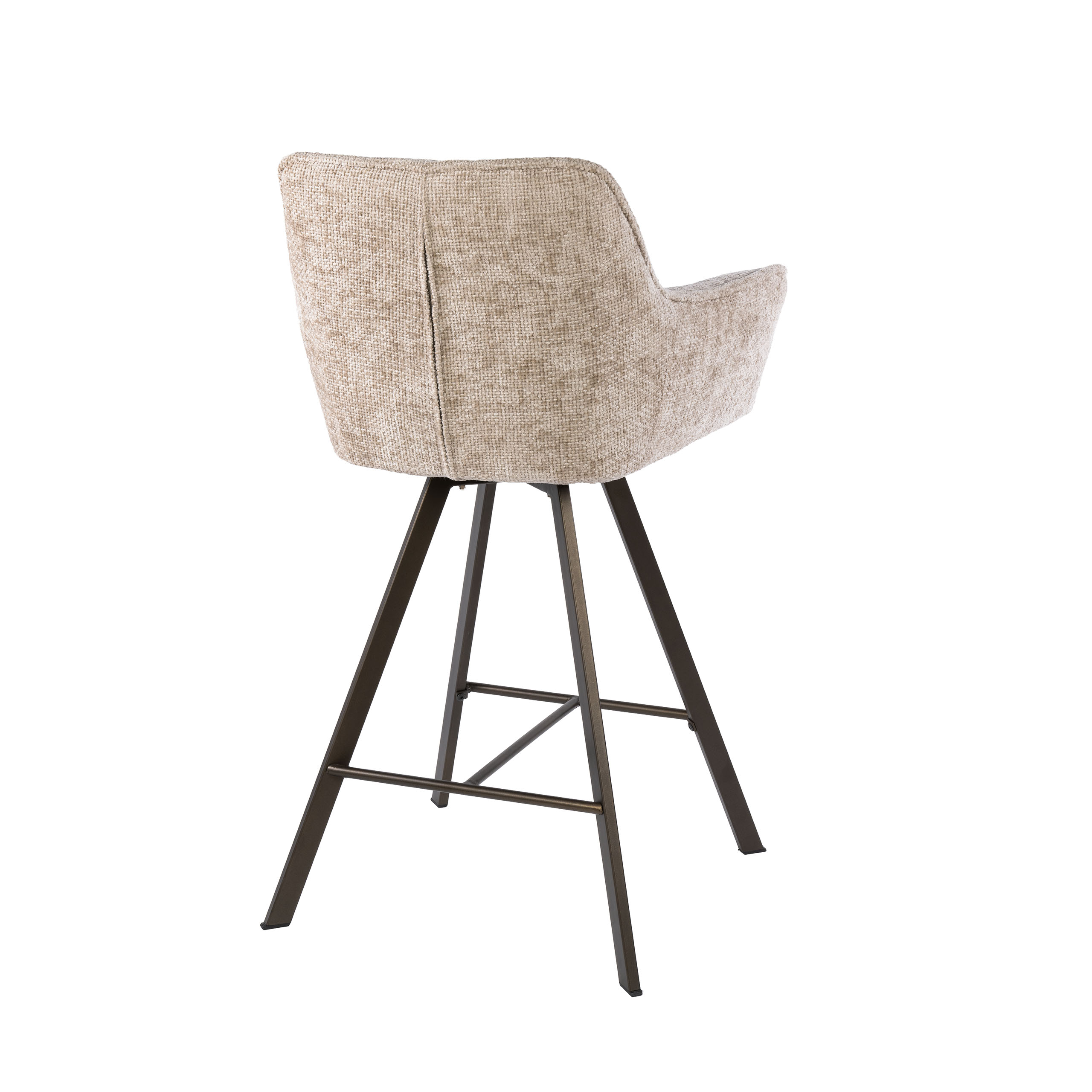 Drehbarer Barstuhl Raster in Hoven Sand-Braun (2er-Set) - Emmo Design