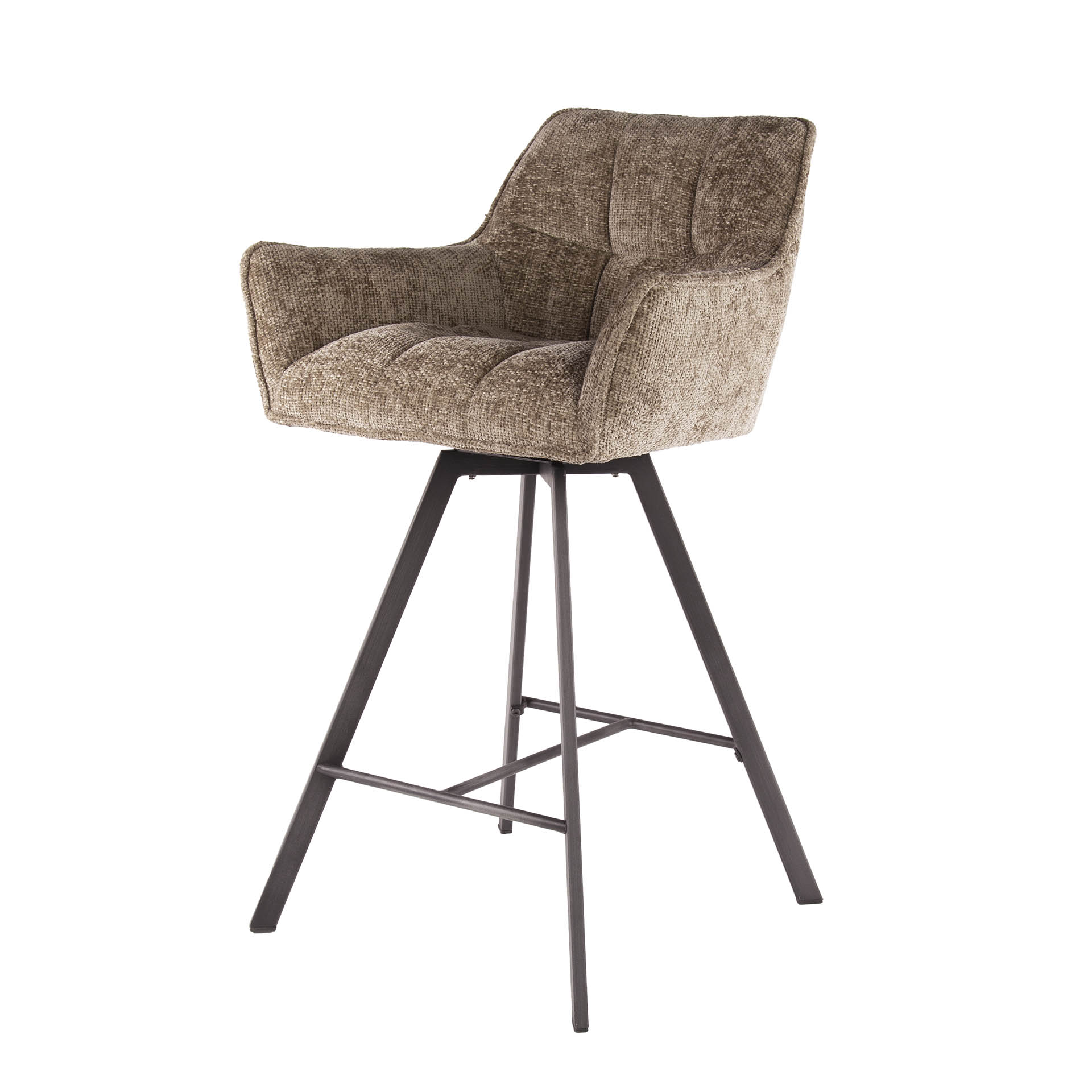 Drehbarer Barstuhl Raster in Hoven Champagner (2er-Set) - Emmo Design