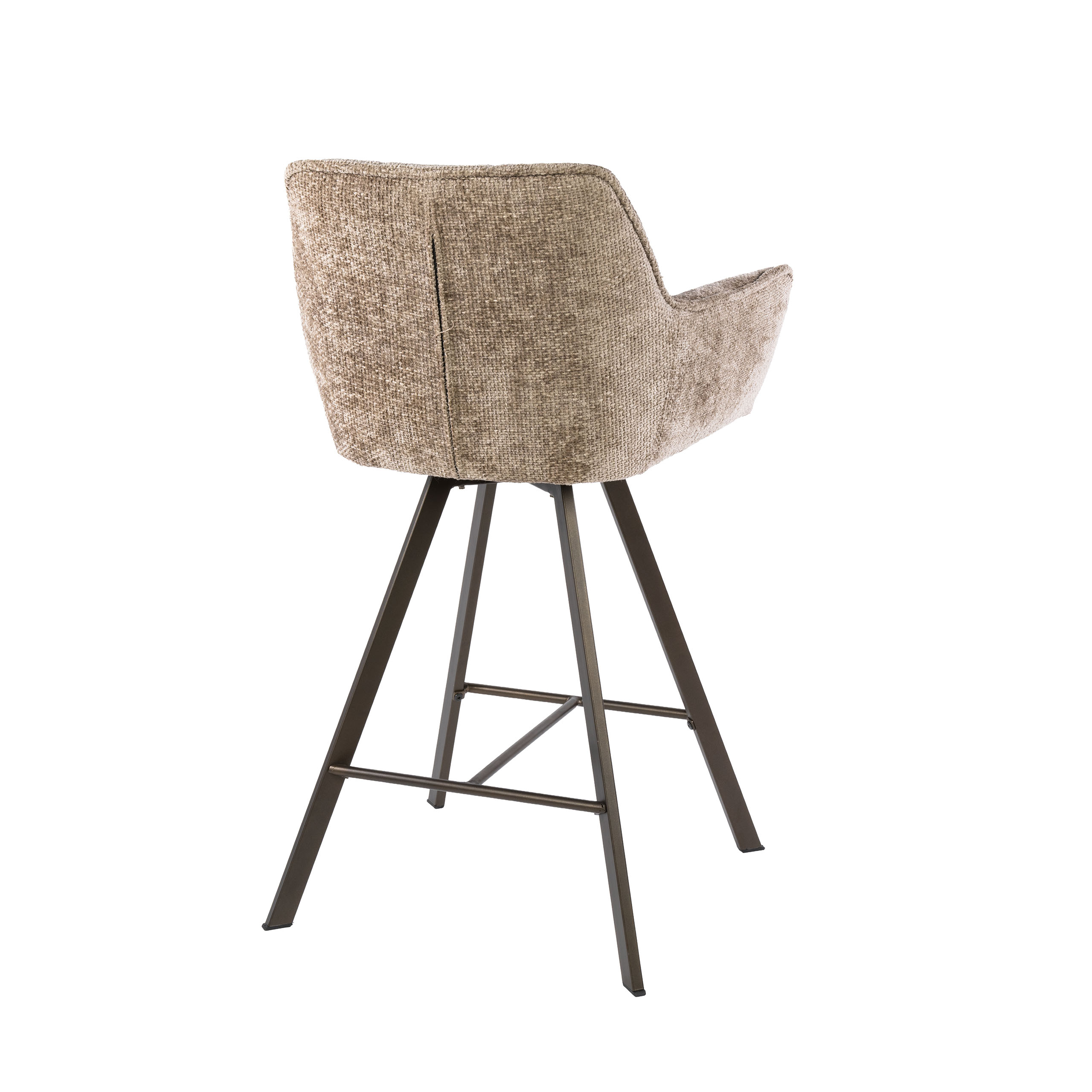 Drehbarer Barstuhl Raster in Hoven Champagner-Braun (2er-Set) (Hoven champagne-Braun) - Emmo Design