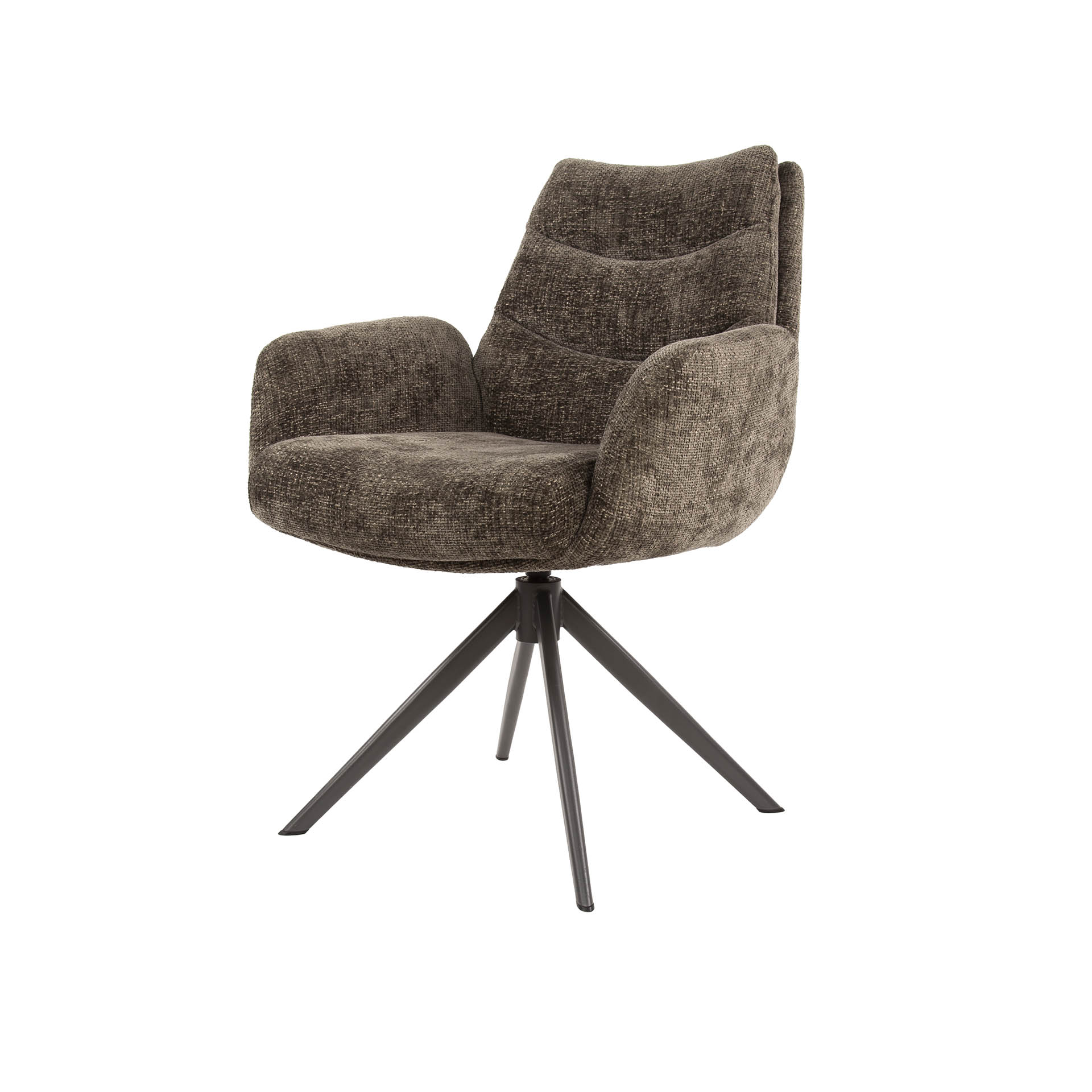 Drehbarer Armlehnstuhl Lounge in Hoven Taupe (2er-Set) - Emmo Design