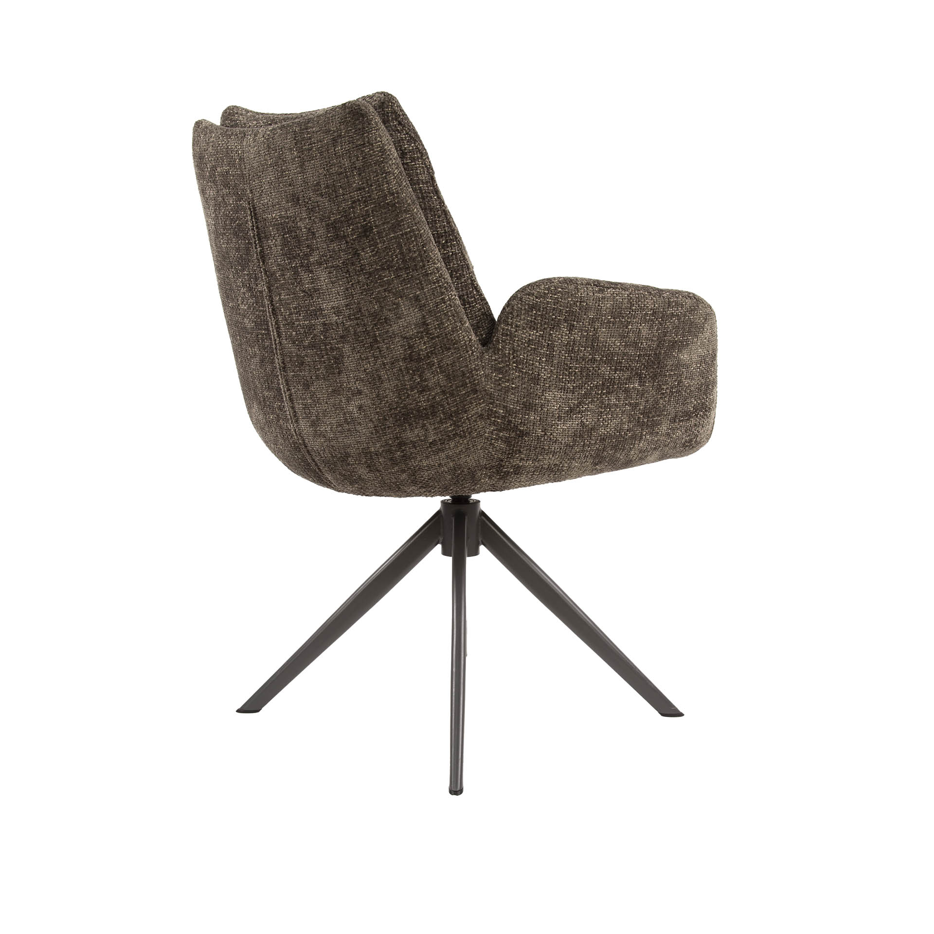 Drehbarer Armlehnstuhl Lounge in Hoven Taupe (2er-Set) - Emmo Design