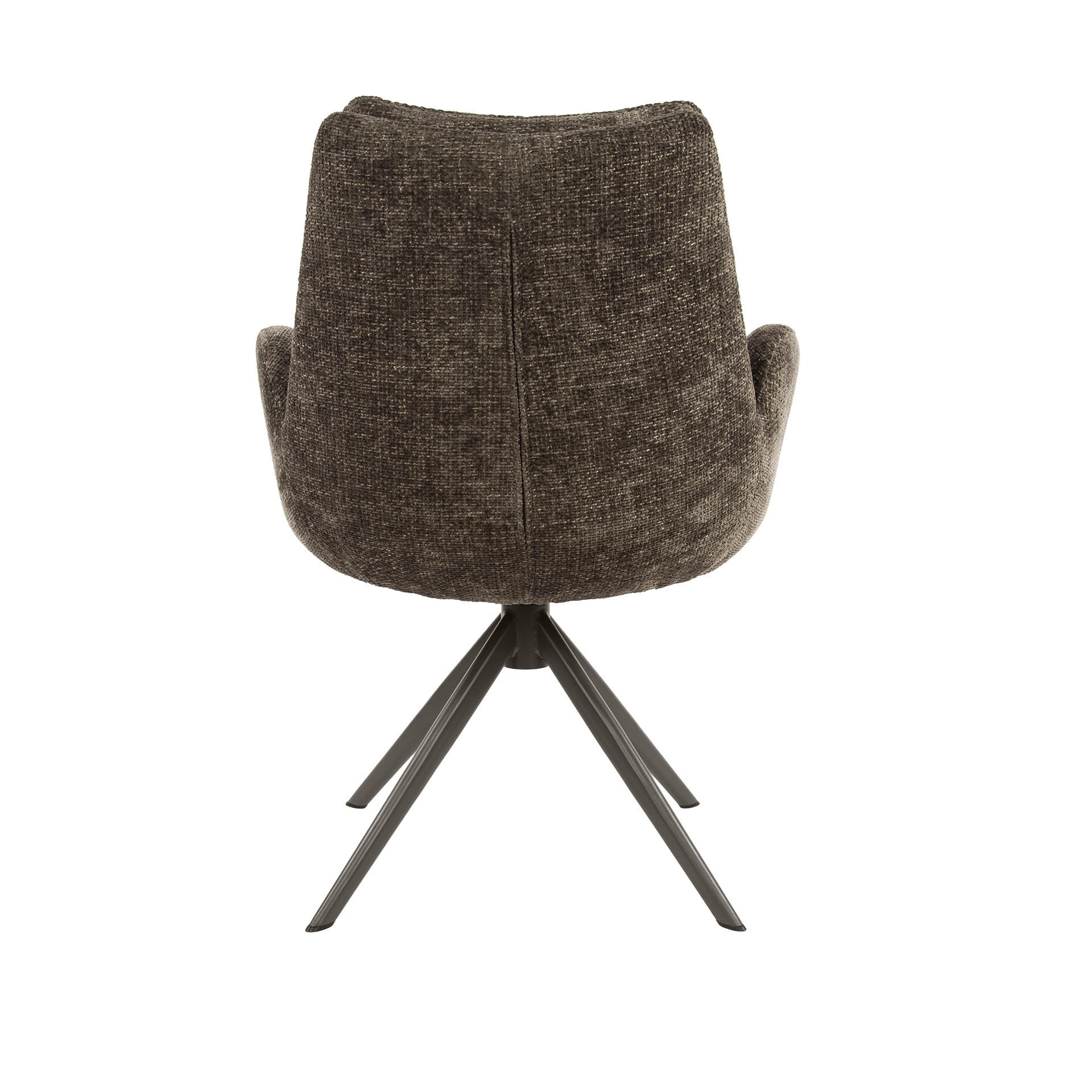 Drehbarer Armlehnstuhl Lounge in Hoven Taupe-Braun (2er-Set) - Emmo Design