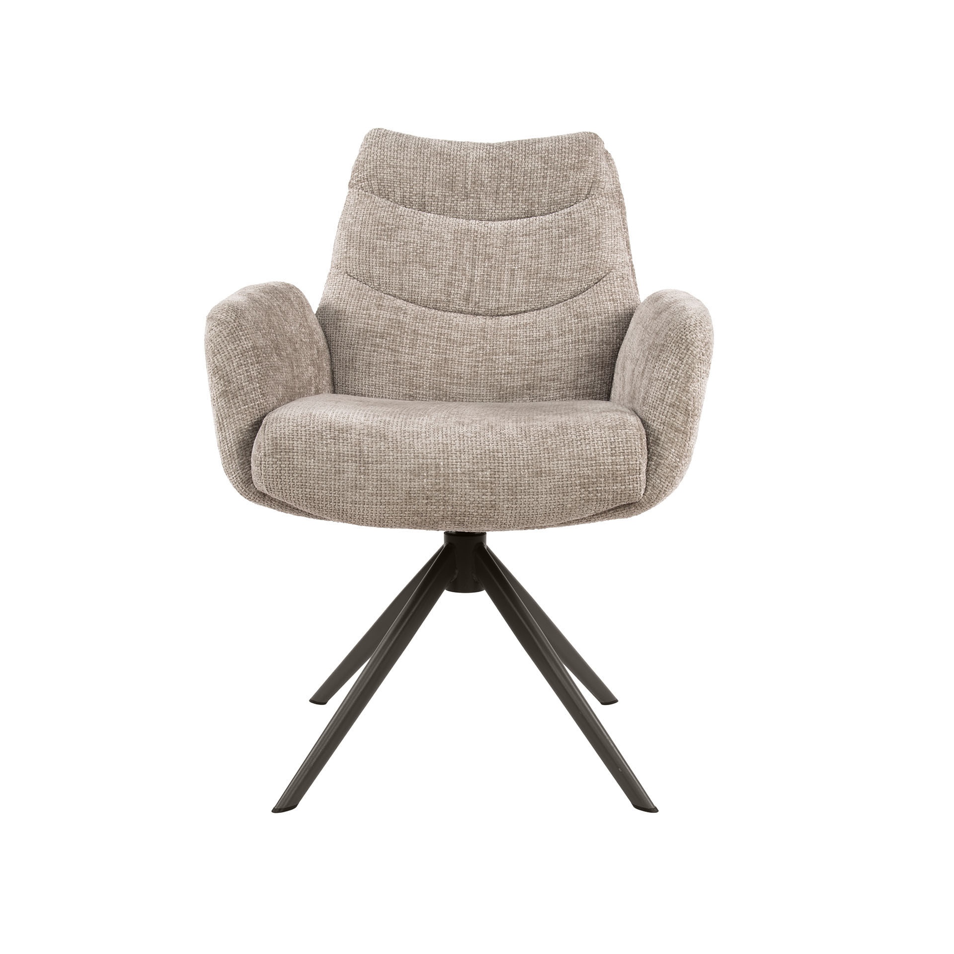 Drehbarer Armlehnstuhl Lounge in Hoven Sand-Braun (2er-Set) - Emmo Design