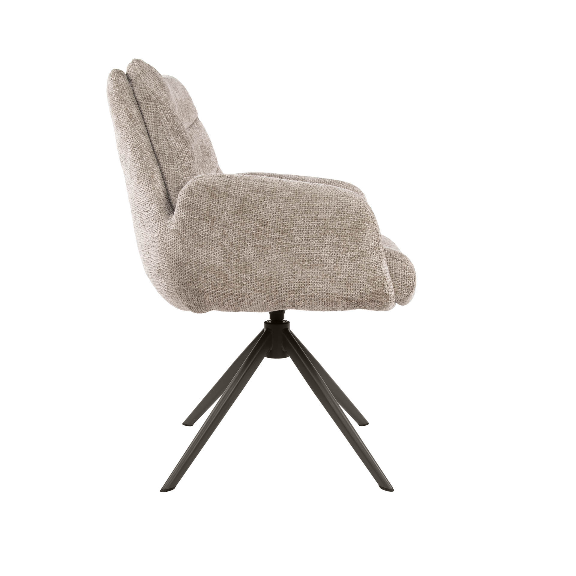 Drehbarer Armlehnstuhl Lounge in Hoven Sand-Braun (2er-Set) - Emmo Design