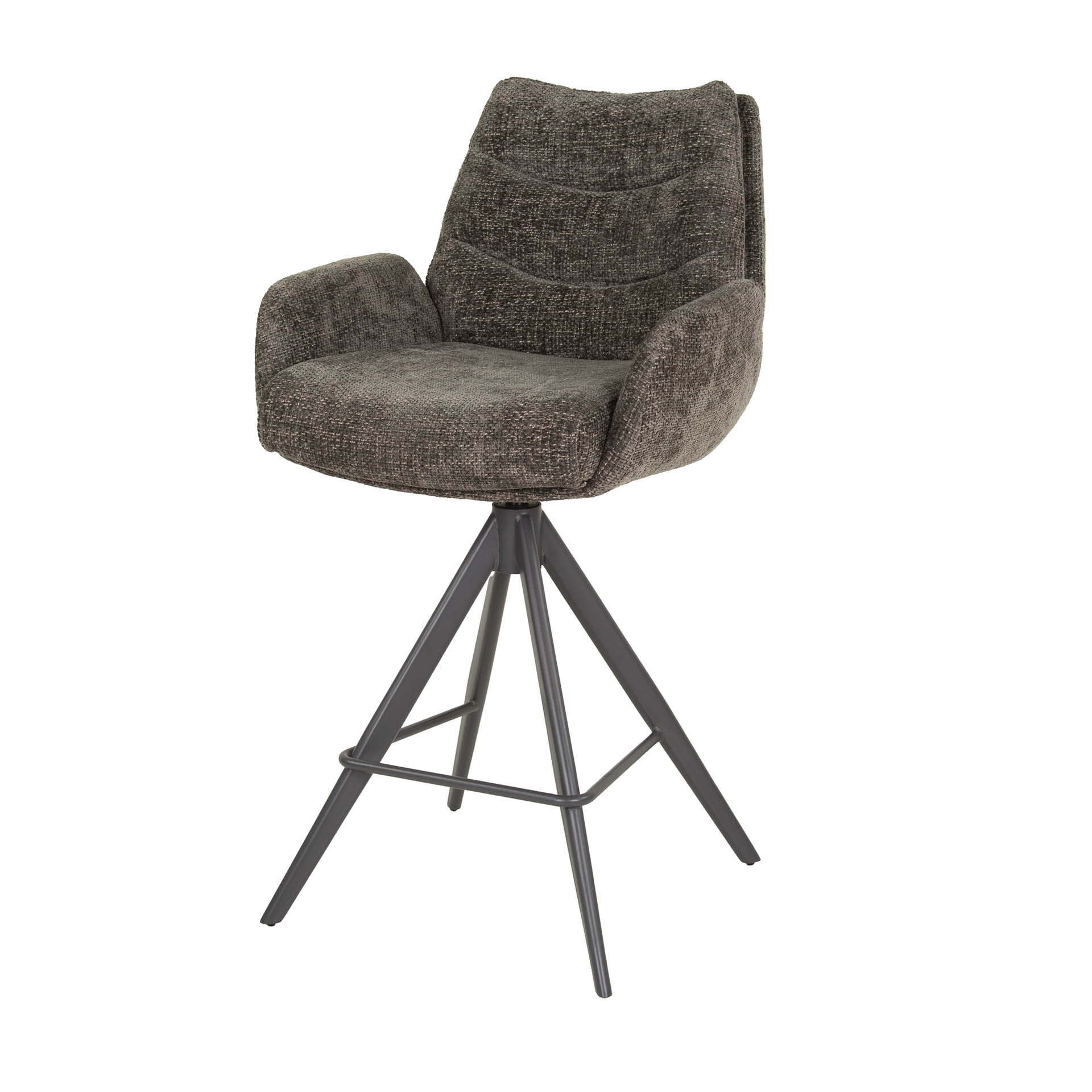 Drehbarer Barstuhl Lounge in Hoven Taupe (2er-Set) - Emmo Design