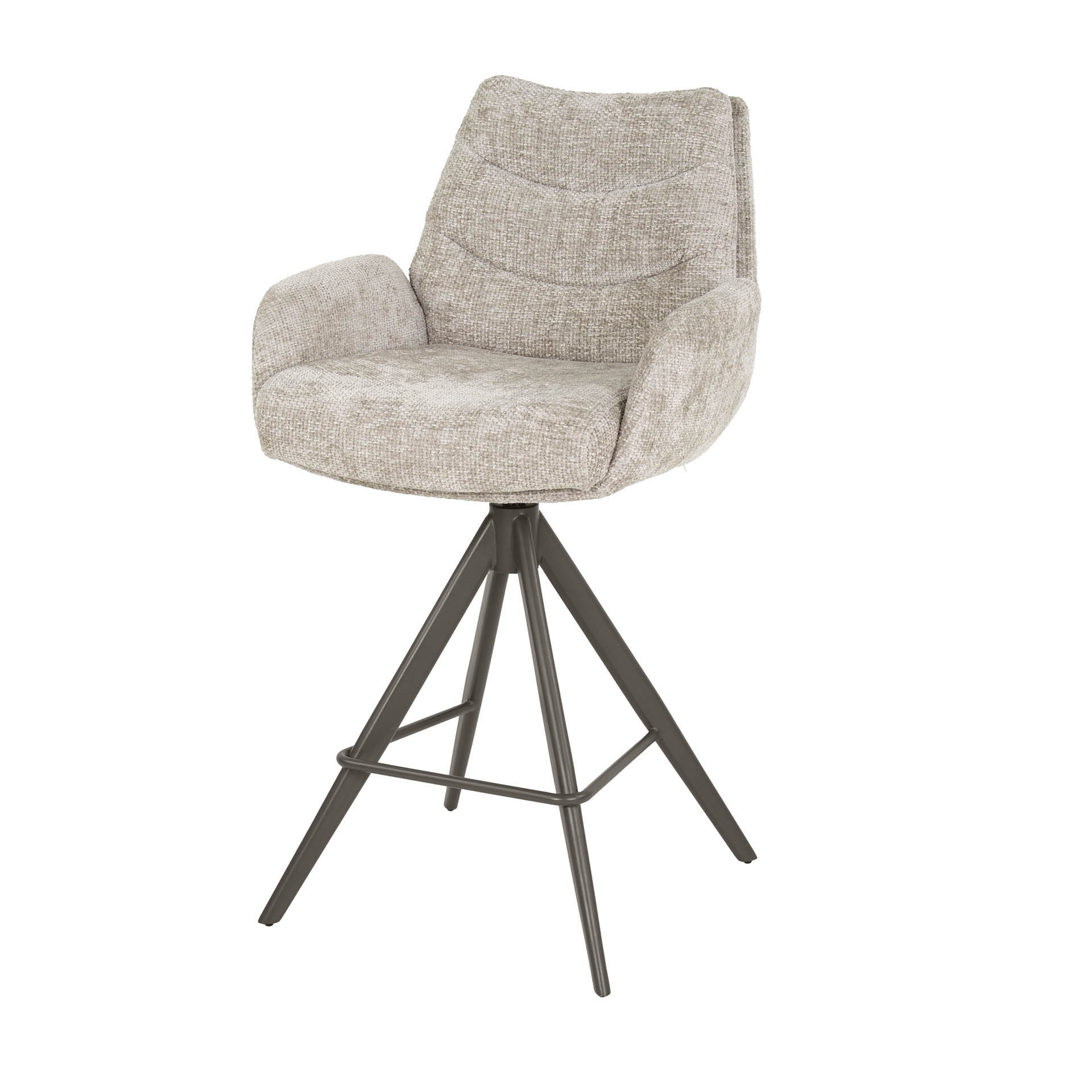 Bar Stool Lounge swivel set of 2 / Hoven sand-brown - Zijlstra