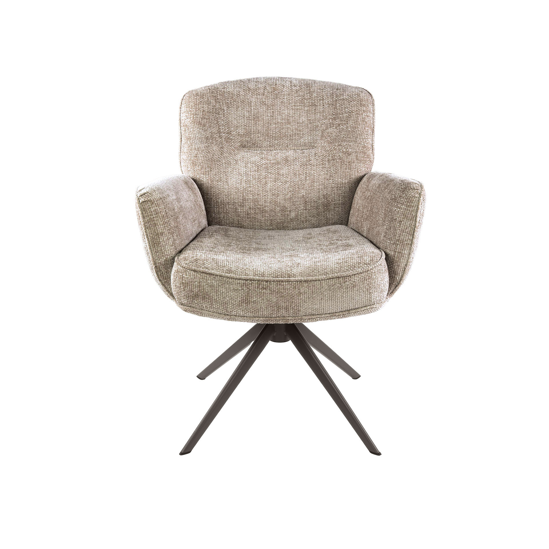 Drehbarer Armlehnstuhl Forza in Hoven Sand-Braun (2er-Set) - Emmo Design